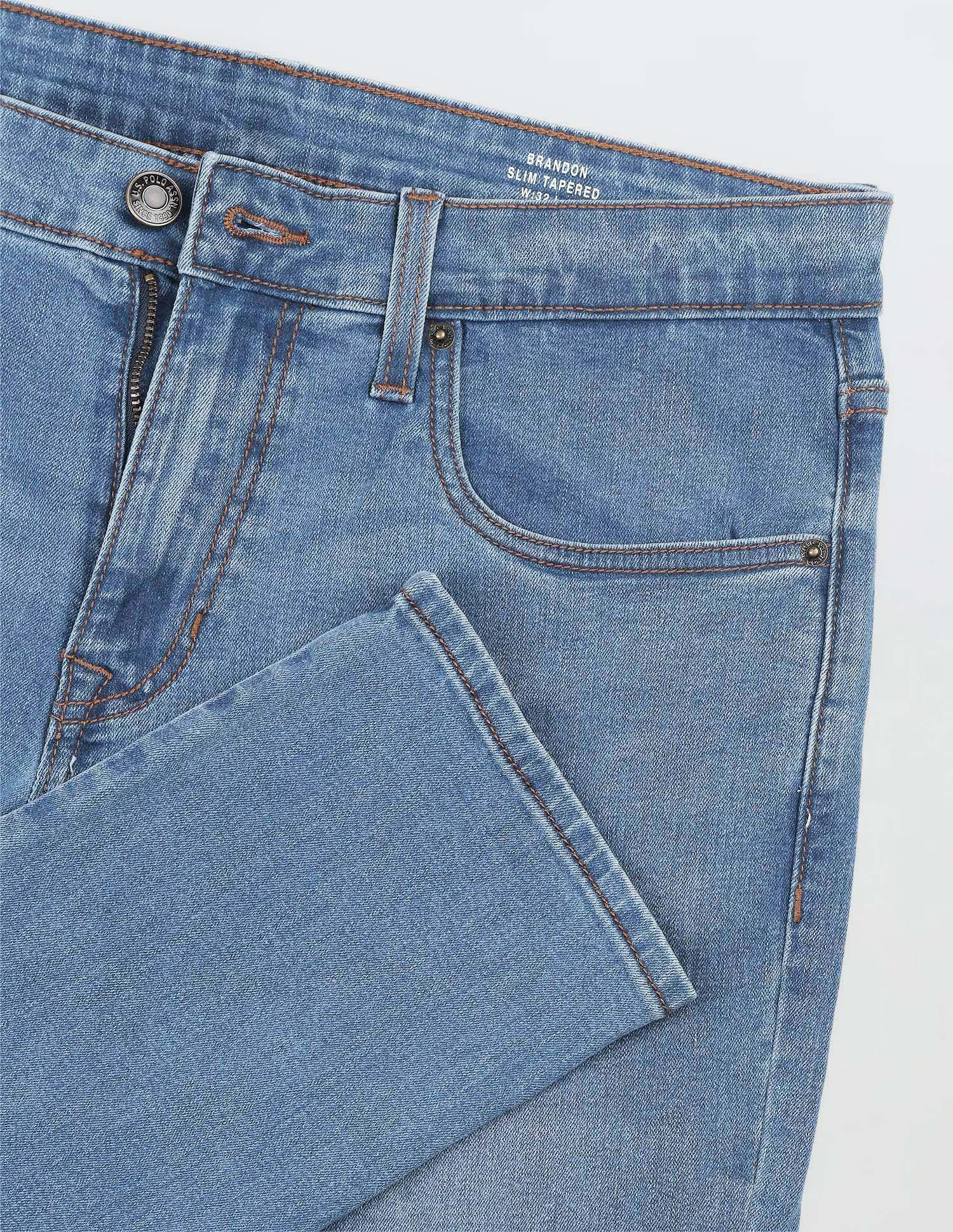 Solid Slim Fit Jeans Blue - U.S. Polo Assn. India | Large