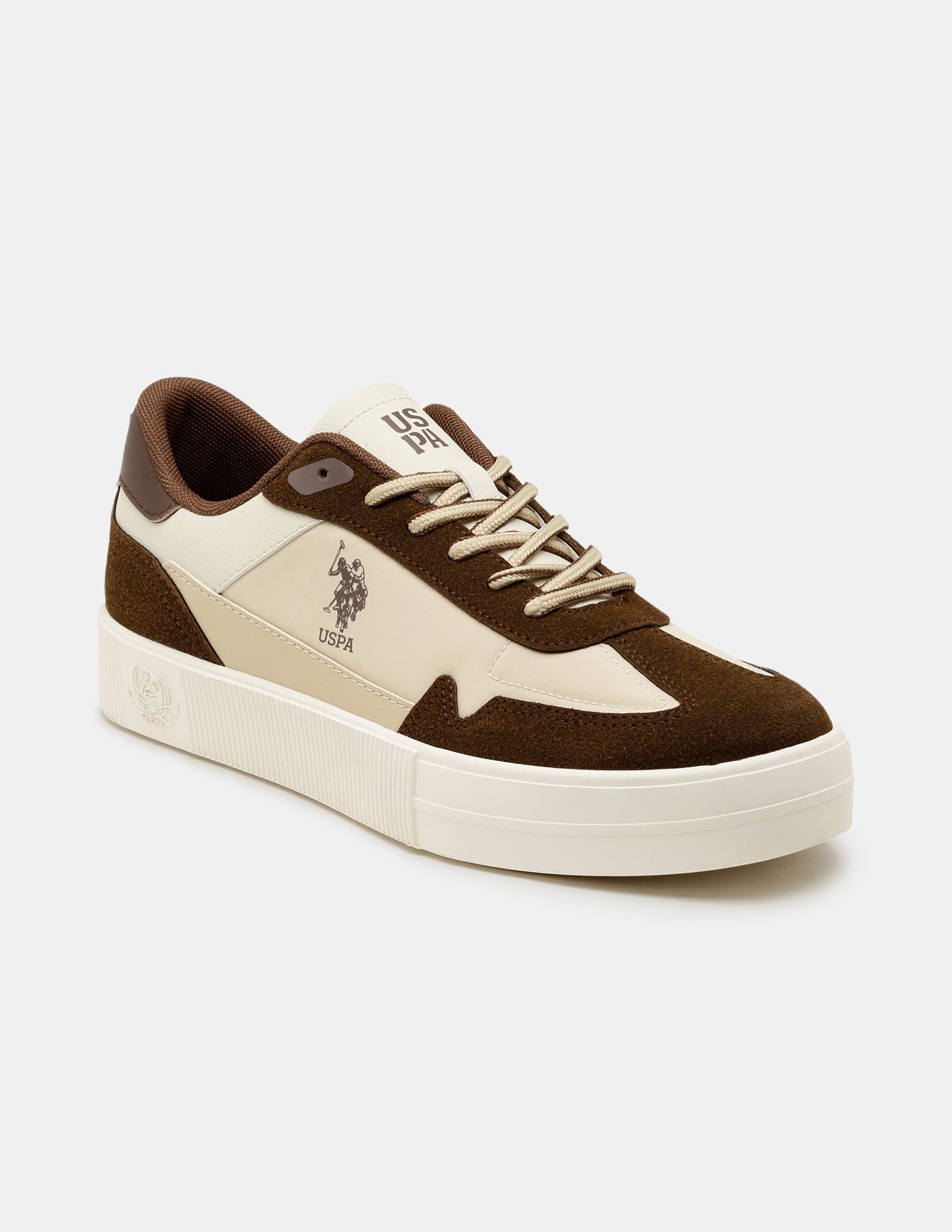 Men Colourblocked Solren Sneakers Beige - U.S. Polo Assn. India | Large