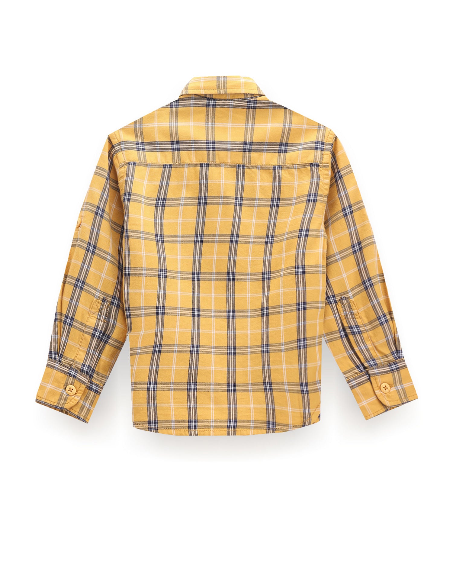 Boys Cutaway Collar Tartan Shirt Dark Yellow - U.S. POLO ASSN. | Large