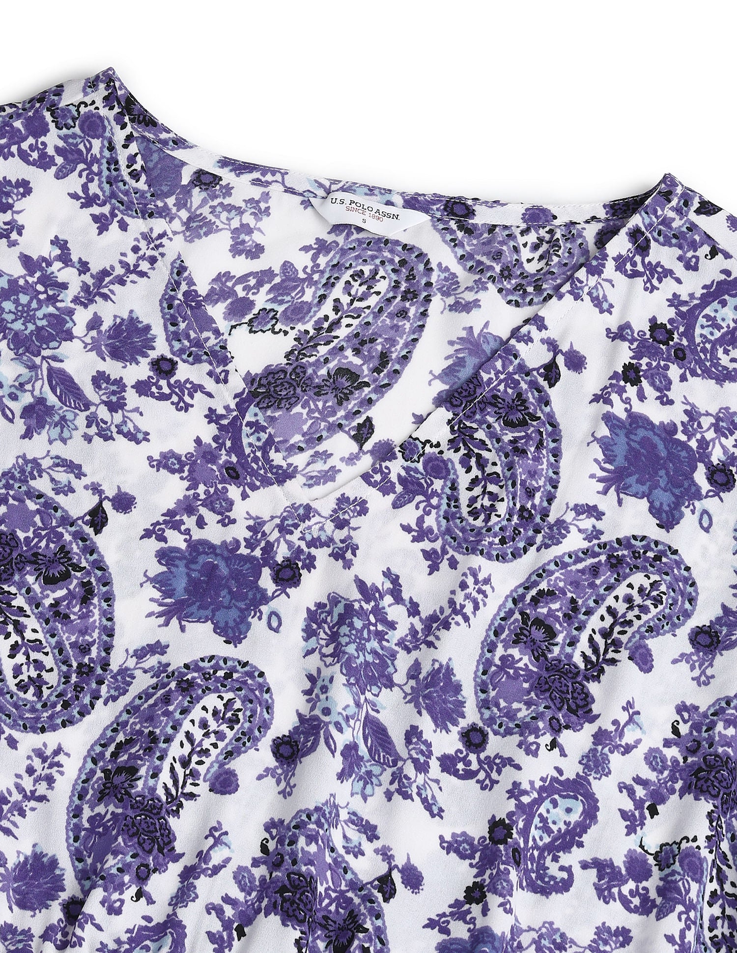 V-Neck Paisley Print Dress Blue - U.S. POLO ASSN. | Large