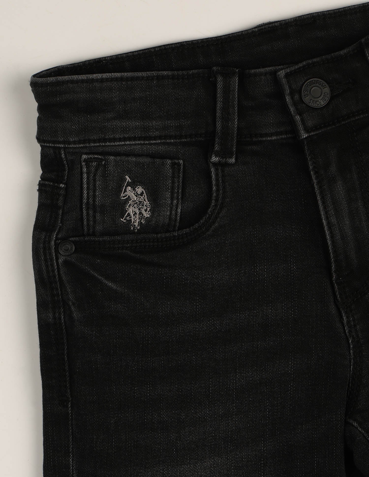 Slim Fit Black Jeans Black - U.S. Polo Assn. India | Large