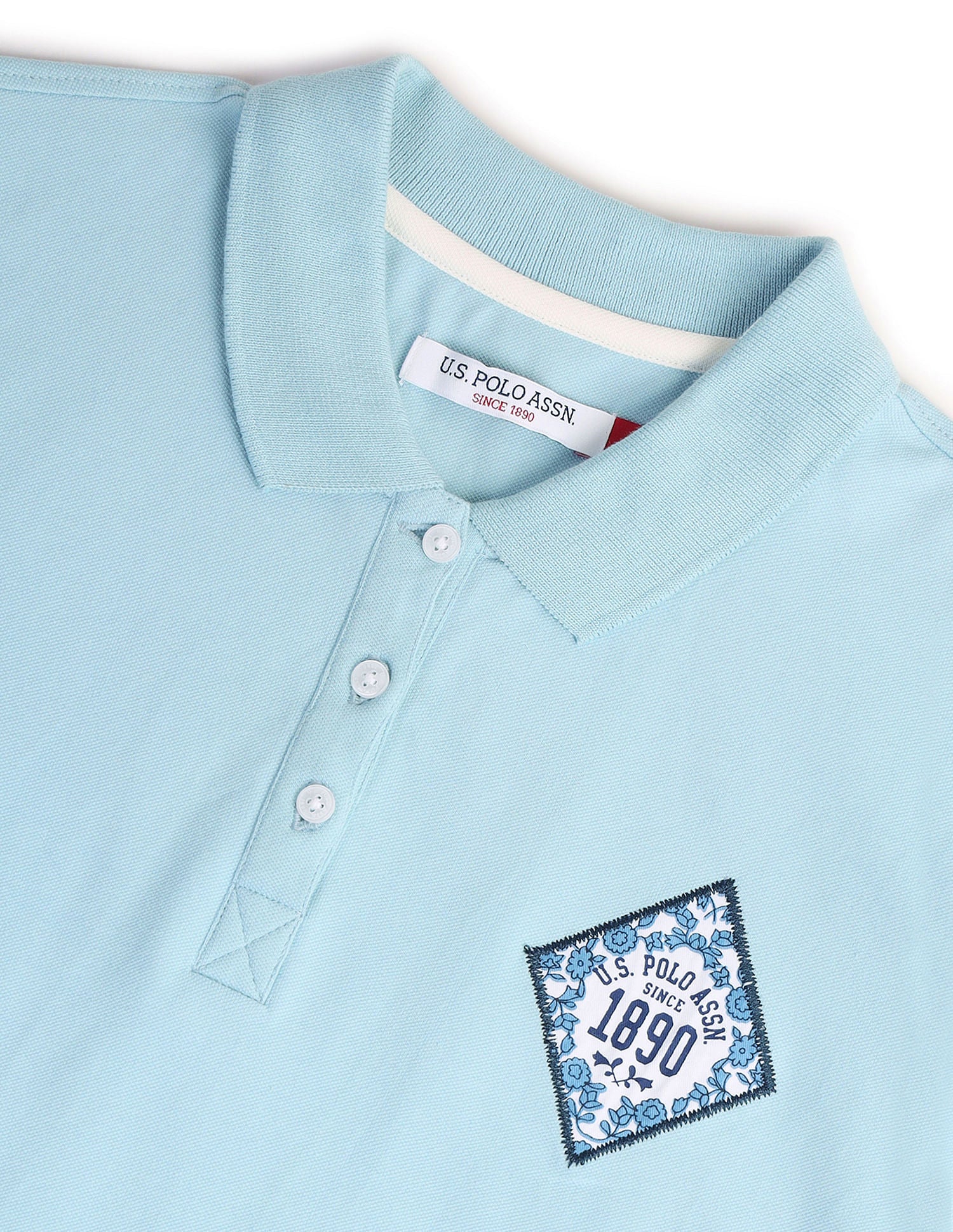 Ornamental Tile Logo Polo Shirt Light Blue - U.S. Polo Assn. India | Large