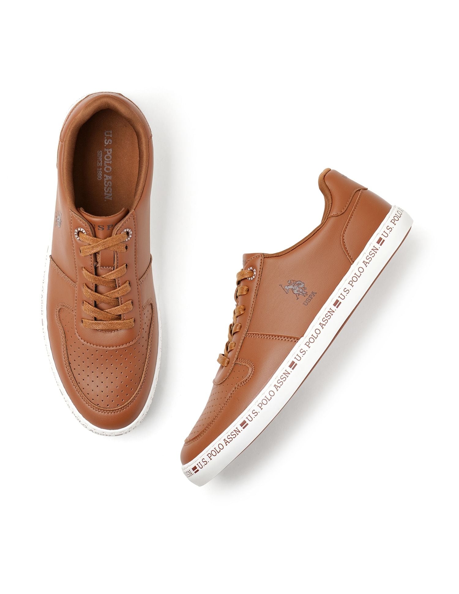 Men Contrast Midsole Conrad Sneakers Tan - U.S. POLO ASSN. | Large