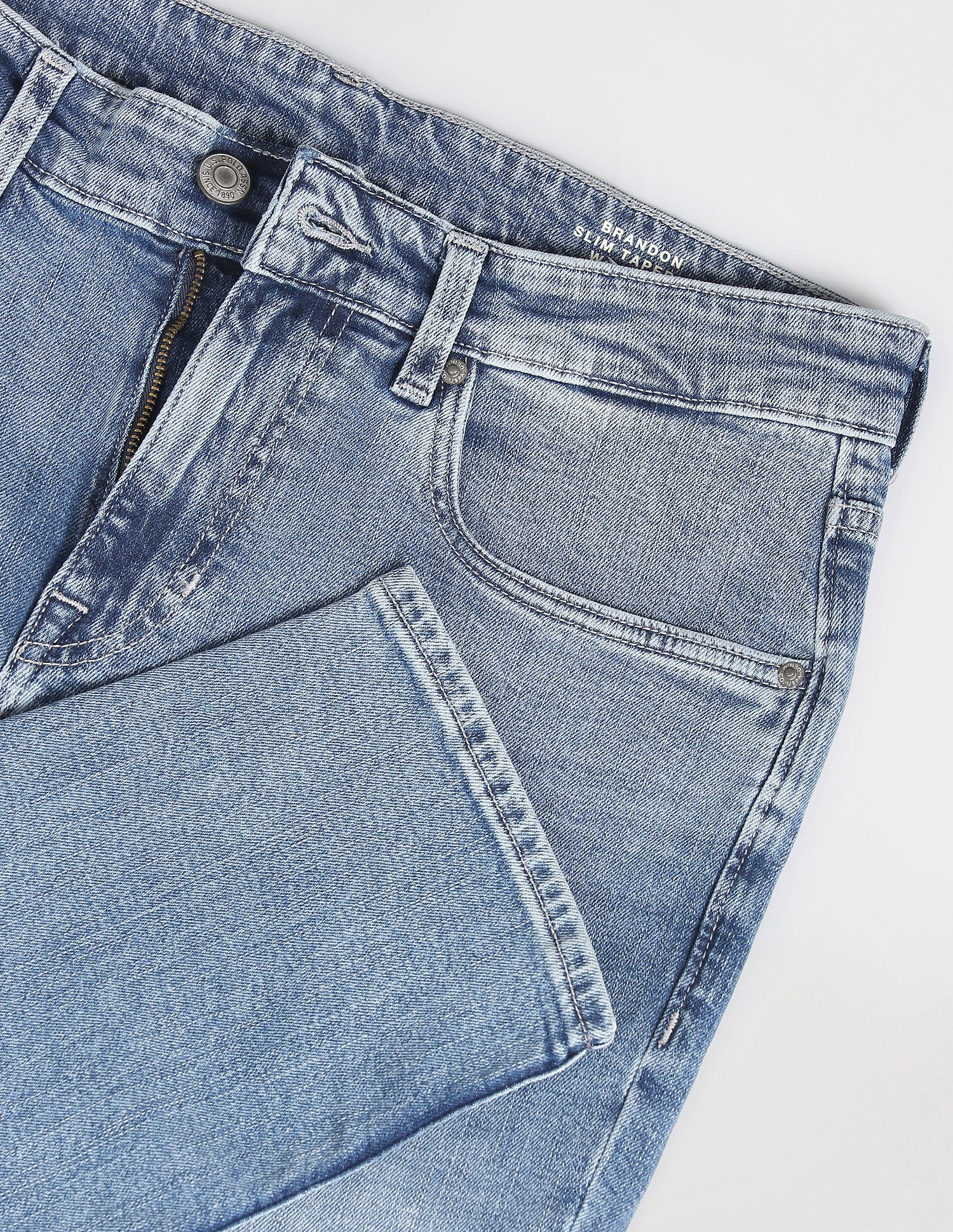 Brandon Slim Tapered Fit Blue Jeans Blue - U.S. Polo Assn. India | Large