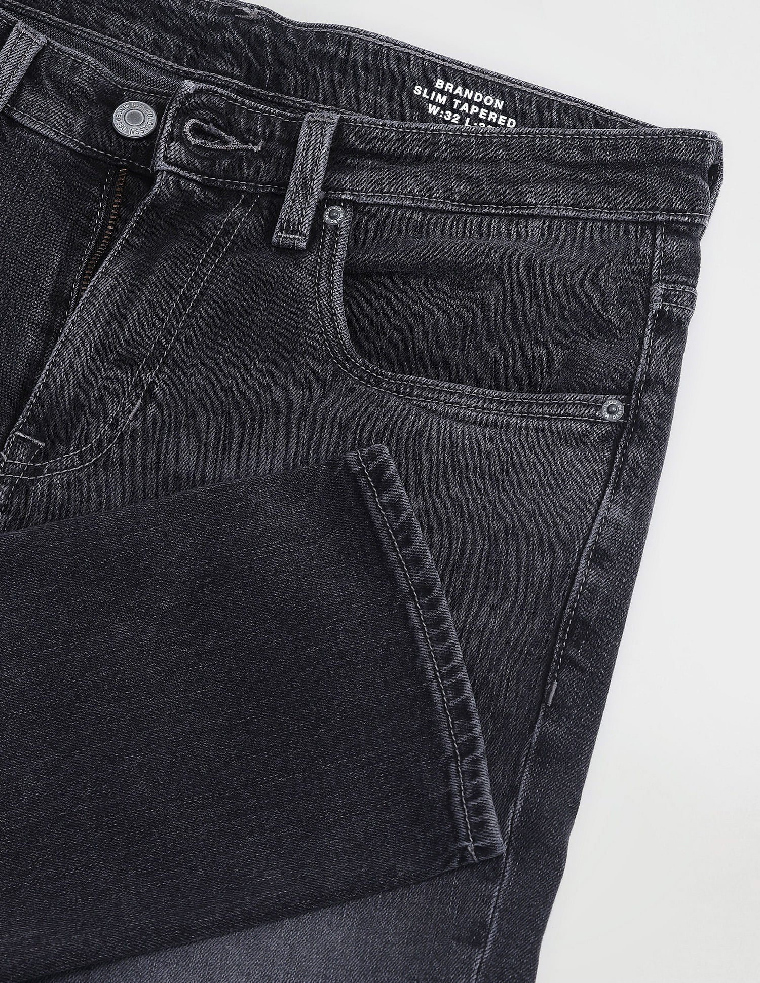 Slim Tapered Fit Grey Jeans Charcoal-Grey - U.S. POLO ASSN. | Large