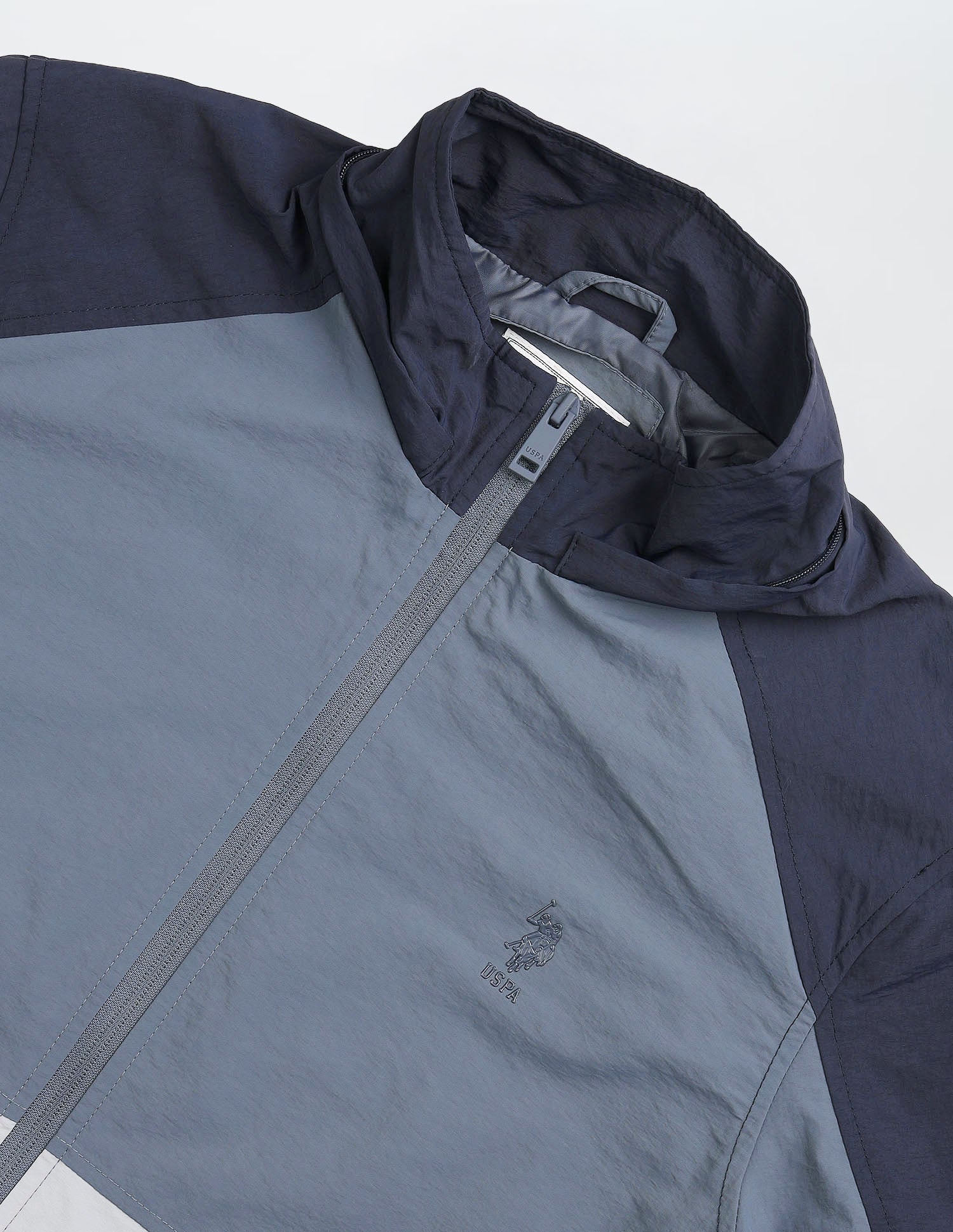 Colour Blocked Detachable Hood Jacket Grey - U.S. POLO ASSN. | Large