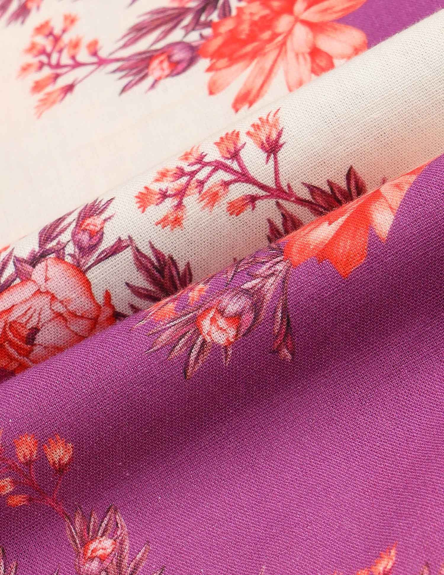 Puff Sleeve Floral Printed Dress Multi-colour - U.S. POLO ASSN. | Large