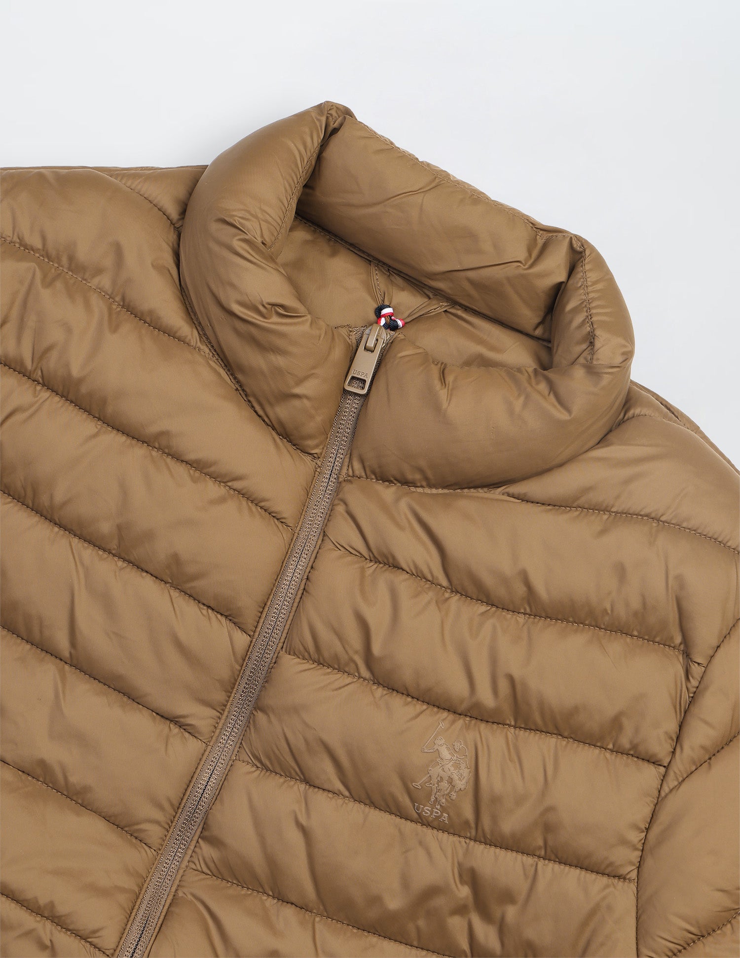Solid Regular Fit Puffer Jacket Brown - U.S. Polo Assn. India | Large