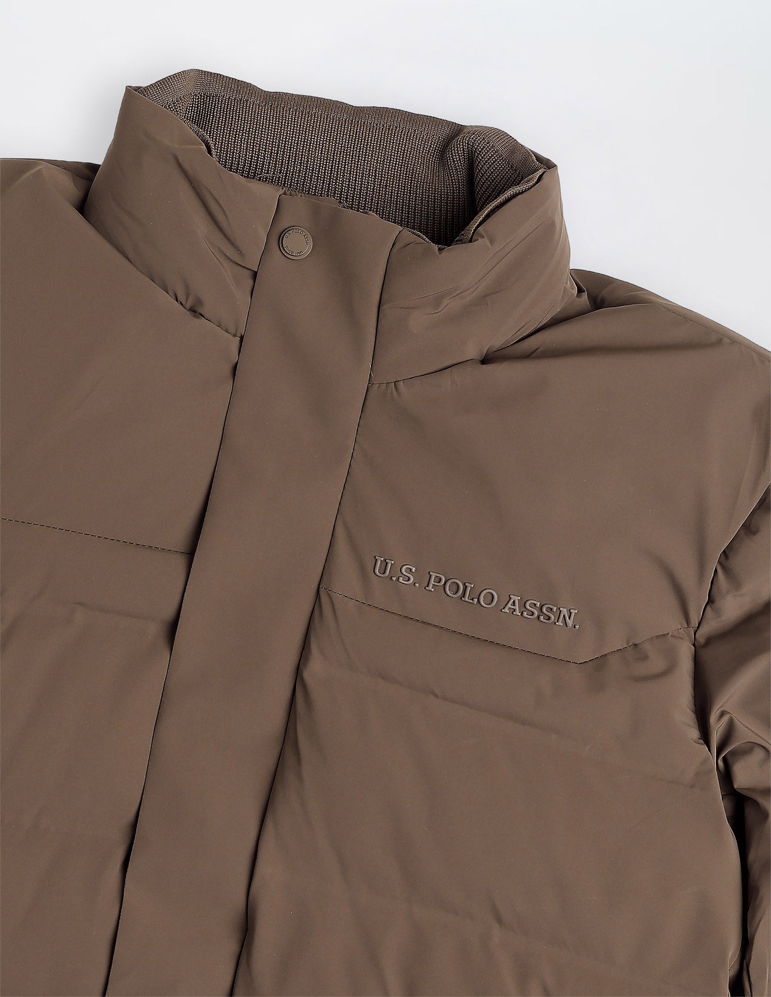 High Neck Regular Fit Smartheat Jacket Brown - U.S. POLO ASSN. | Large