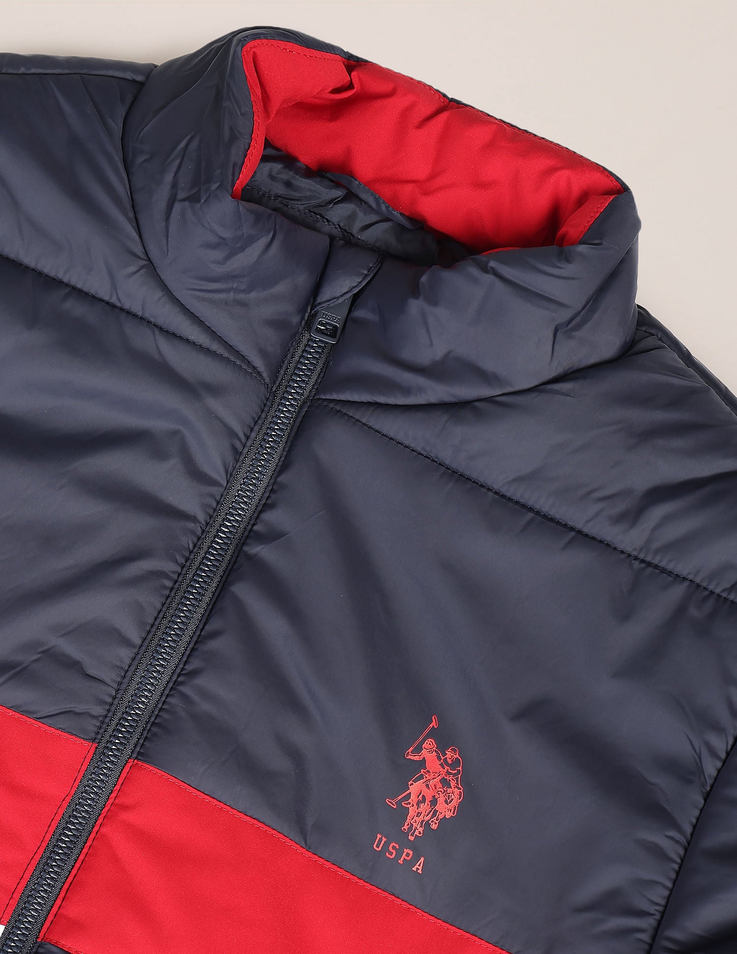 High Neck Colour Block Jacket Navy - U.S. POLO ASSN. | Large