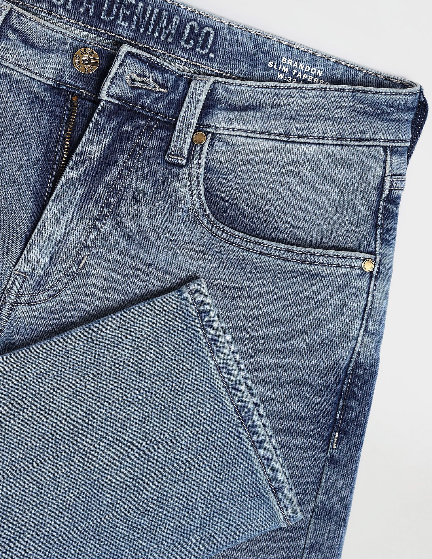 Slim Tapered Fit Blue Jeans Light-Blue - U.S. Polo Assn. India | Large