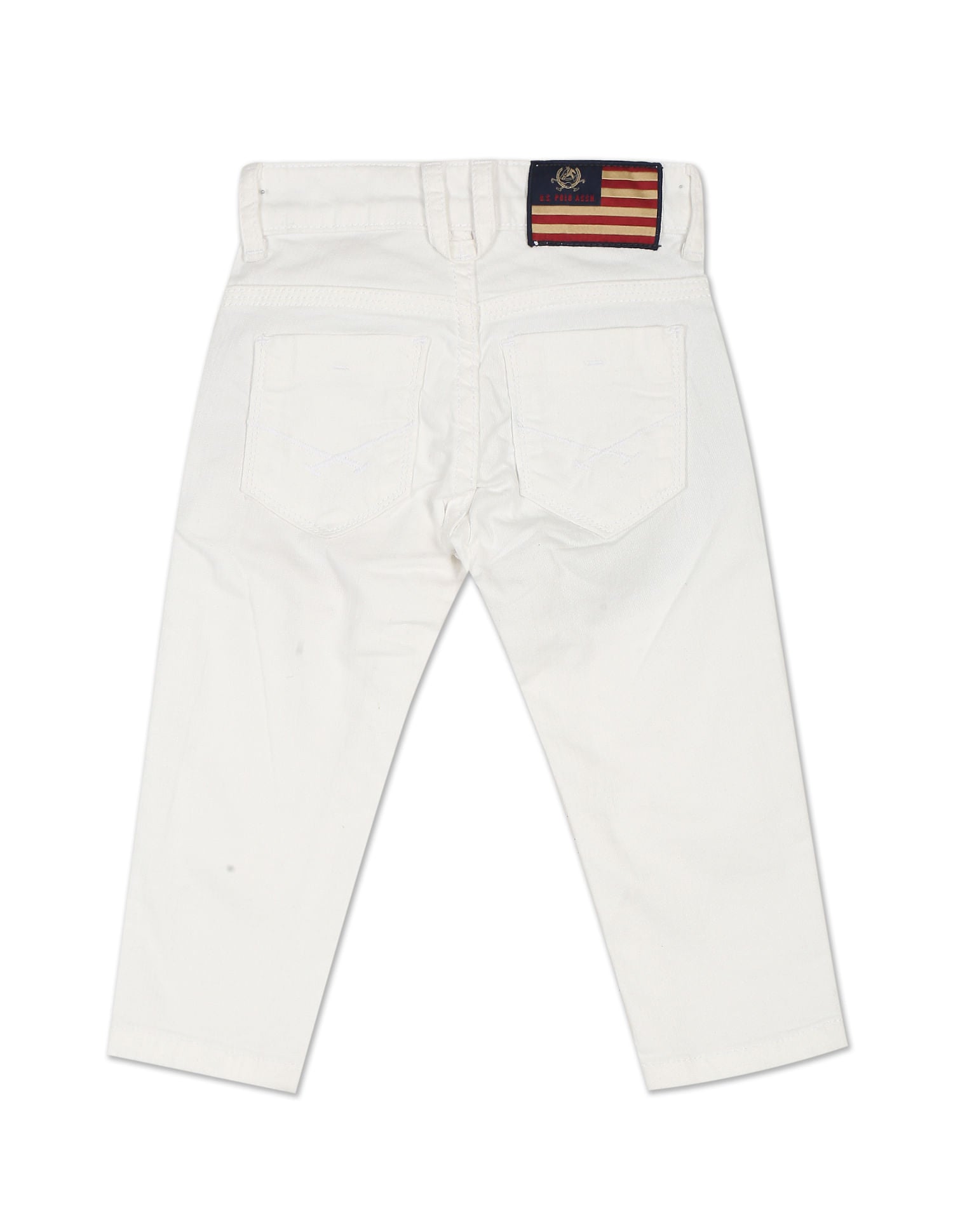 Mid Rise Solid Jeans White - U.S. Polo Assn. India | Large