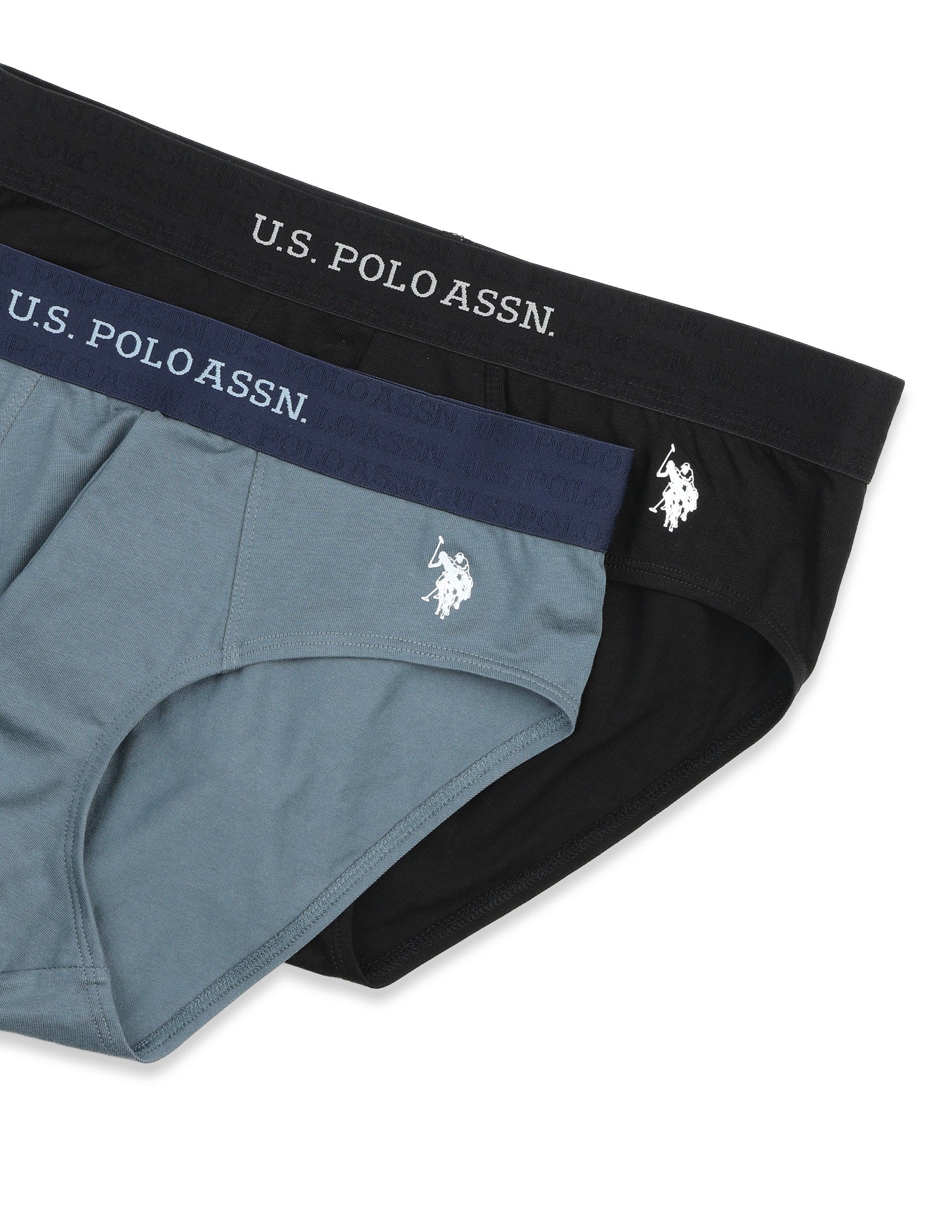 Antibacterial Dual Layered OEB21 Brief - Pack Of 2 Black/Stromy Weather - U.S. Polo Assn. India | Large