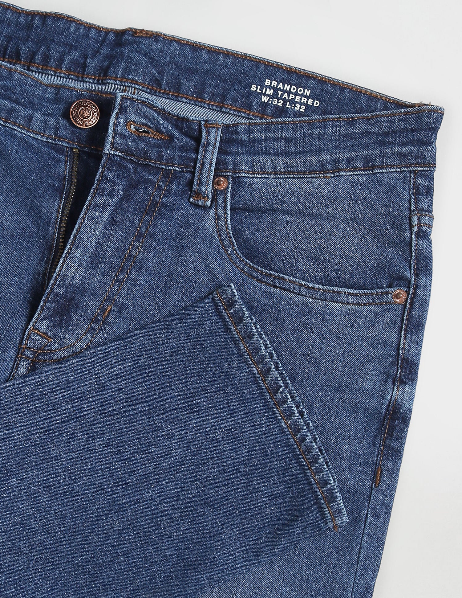 Brandon Slim Tapered Blue Jeans Blue - U.S. Polo Assn. India | Large