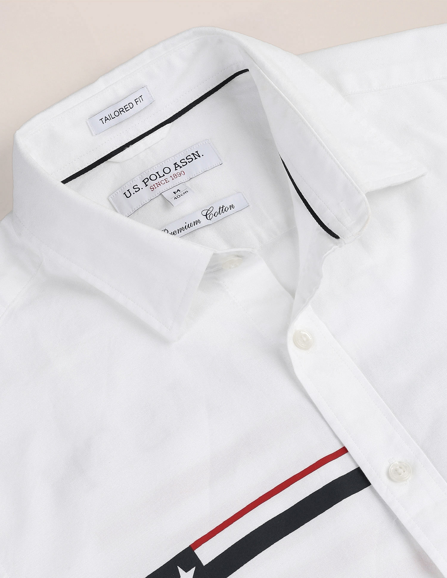 Long Sleeve Graphic Print Shirt White - U.S. POLO ASSN. | Large