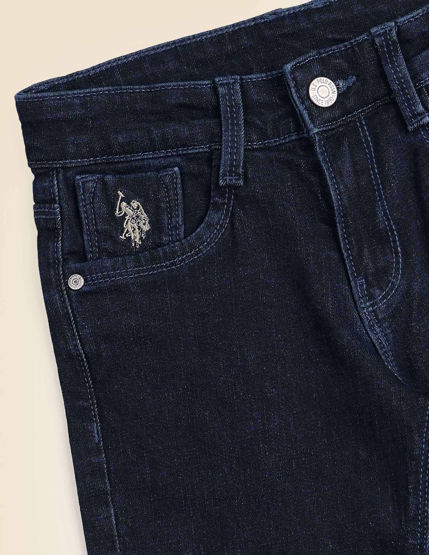 Boys Relaxed Fit Blue Jeans Dark Blue - U.S. POLO ASSN. | Large