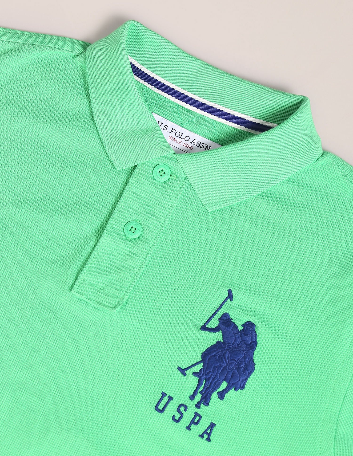 Short Sleeve Solid Polo Shirt Green - U.S. Polo Assn. India | Large