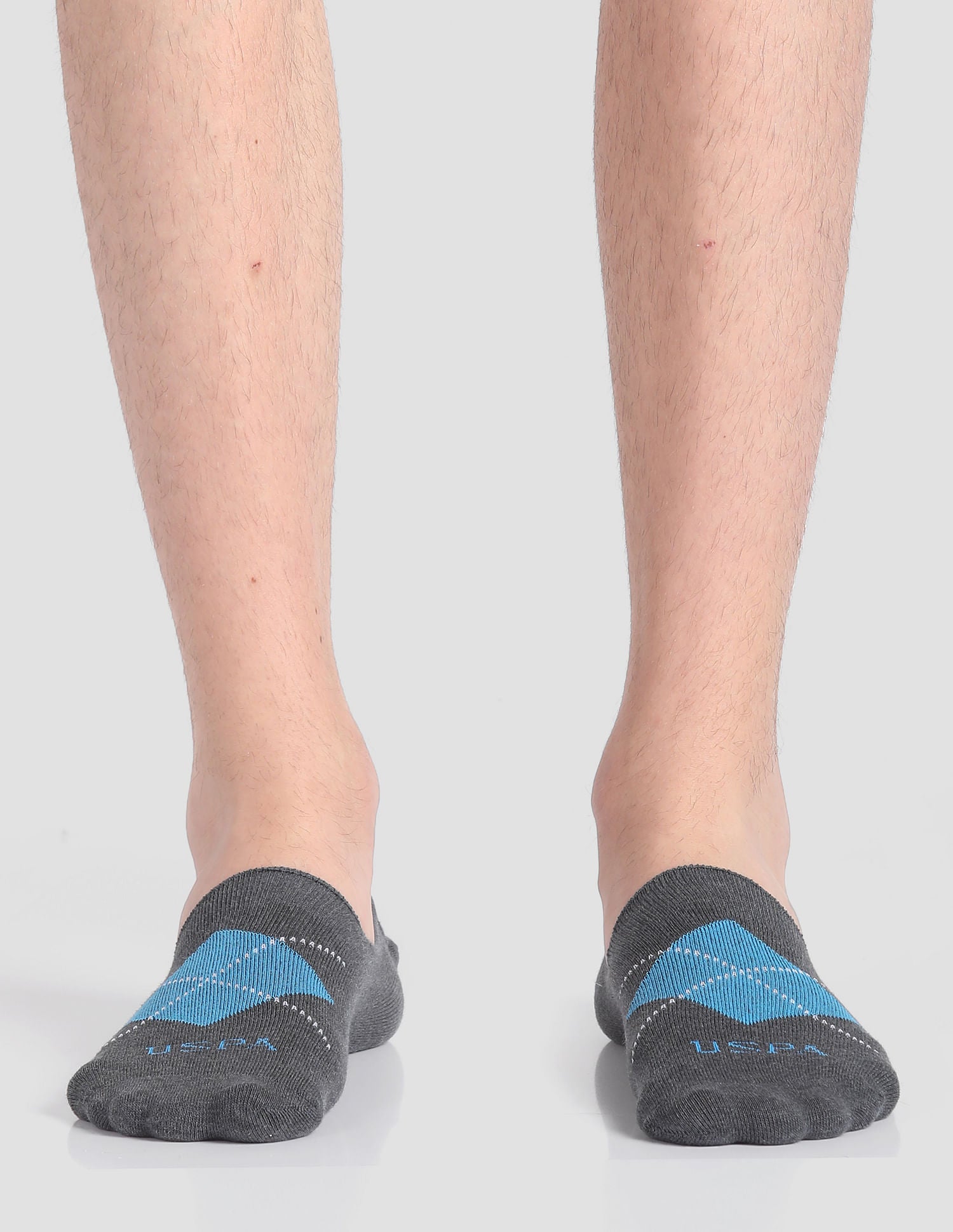 Silicone Grip No Show I646 Socks - Pack Of 3 Navy, Black and Grey - U.S. POLO ASSN. | Large