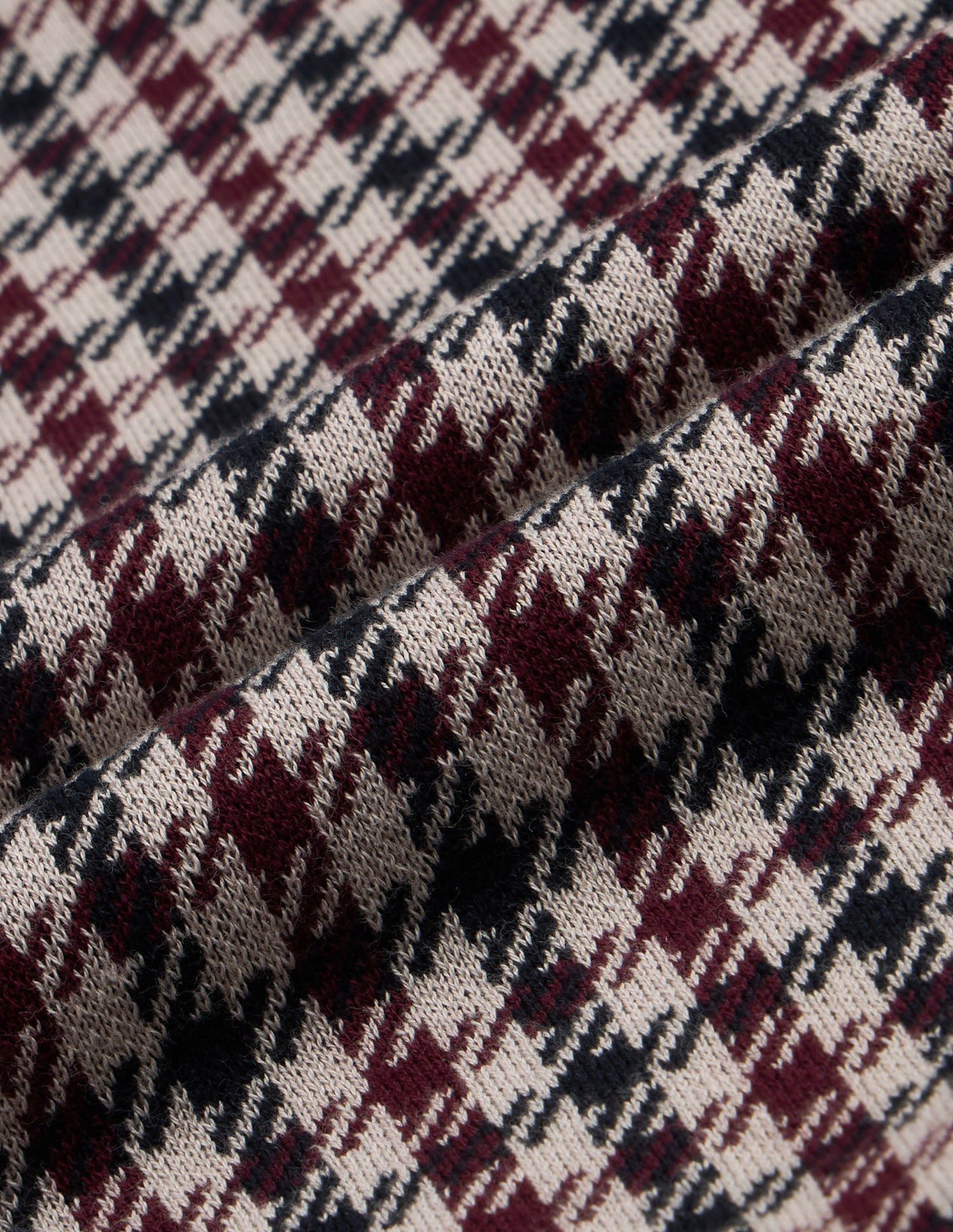 Houndstooth Patterned Knit Slim Fit Sweater Navy - U.S. Polo Assn. India | Large