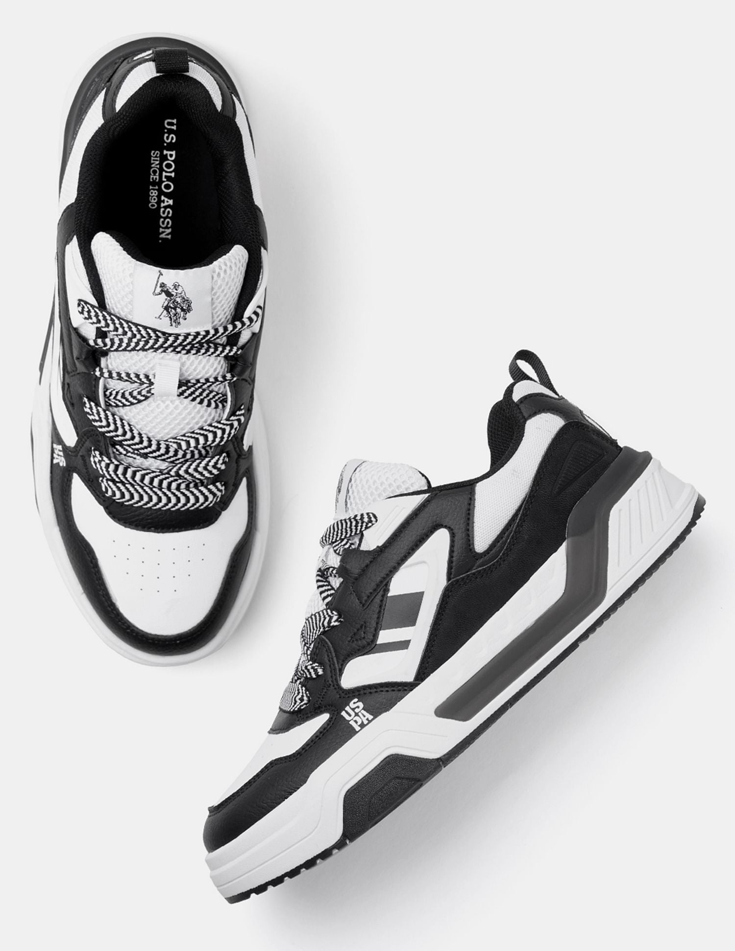 Men Damen Colour Blocked Sneakers Black - U.S. POLO ASSN. | Large