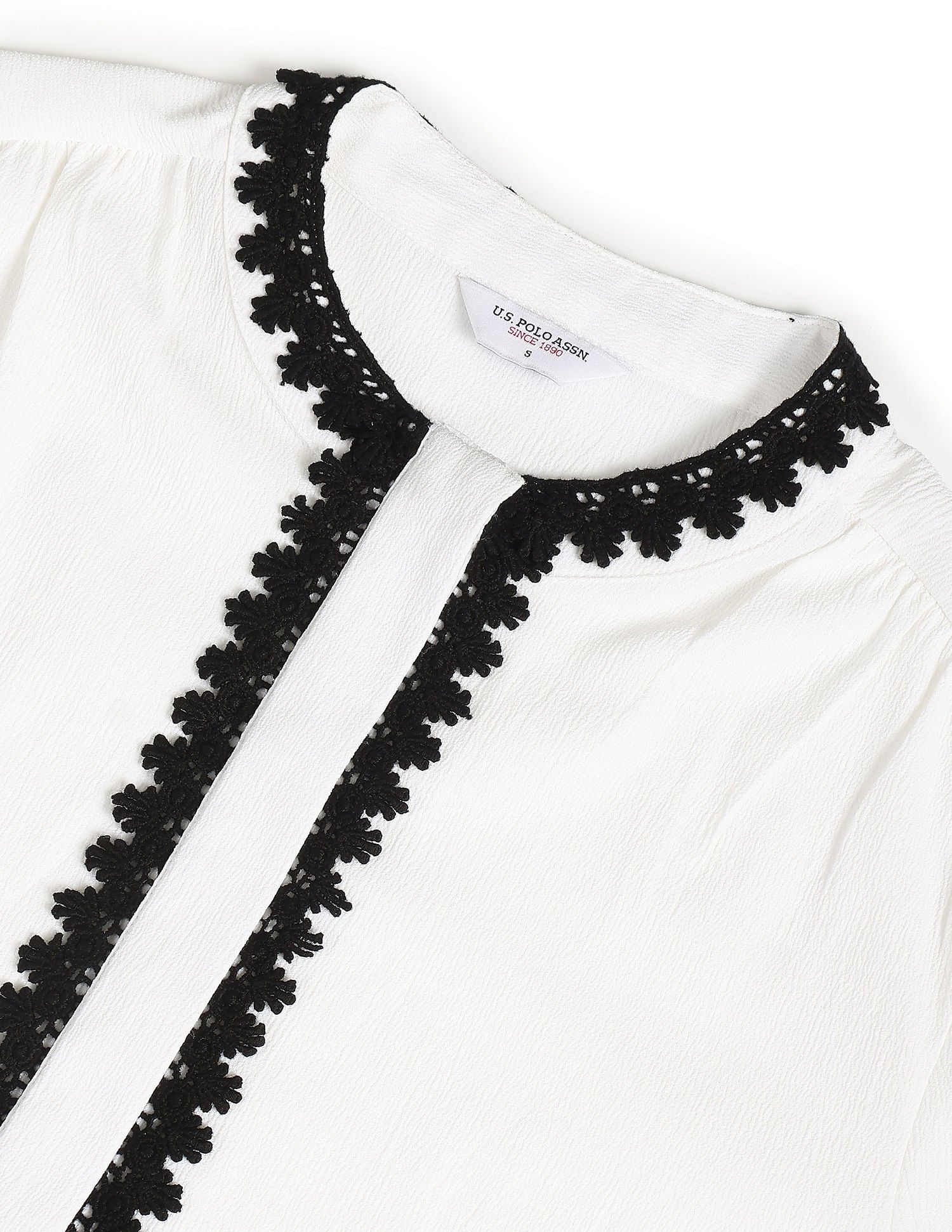 Lace Trim Solid Top White - U.S. POLO ASSN. | Large