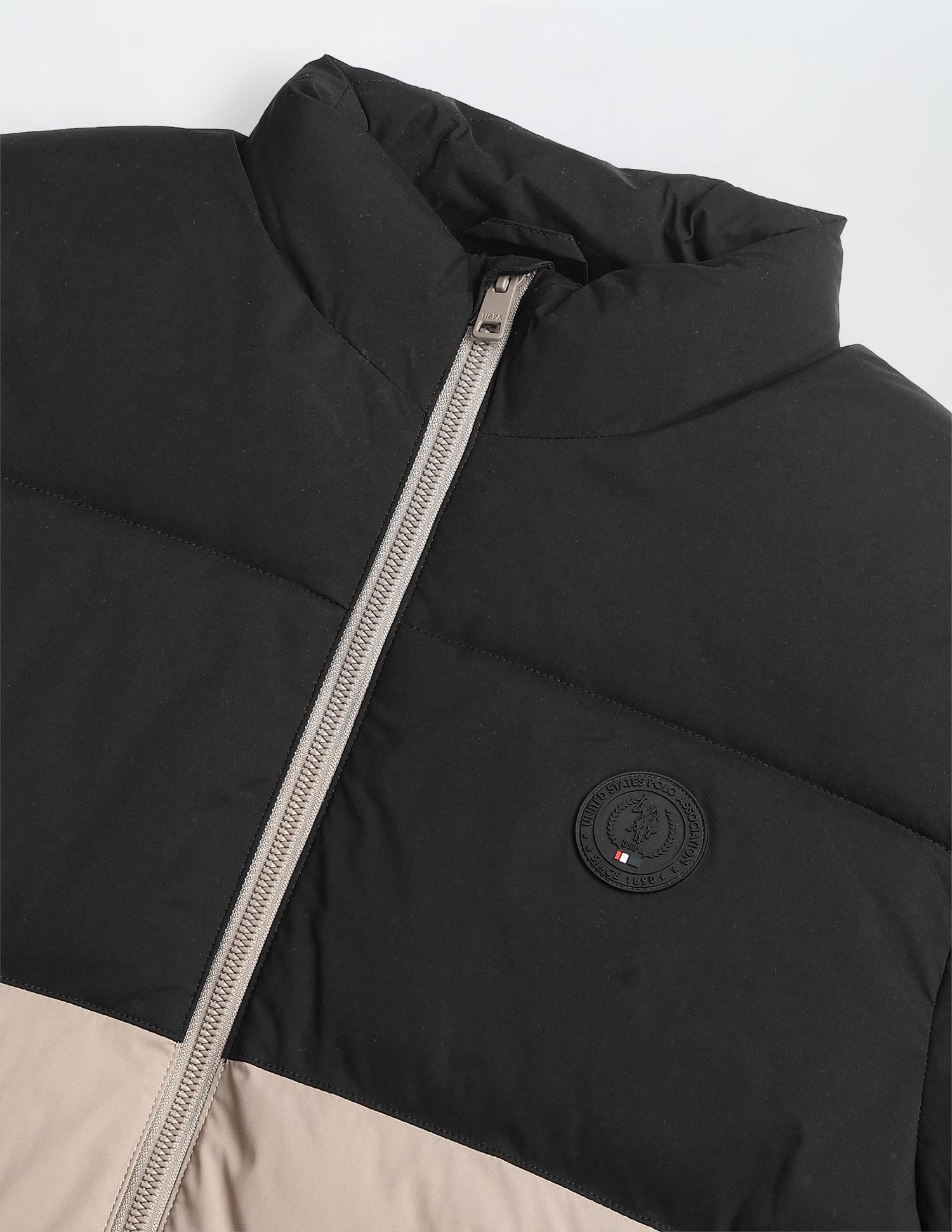 Colour Blocked Regular Fit Puffer Jacket Choco - U.S. Polo Assn. India | Large