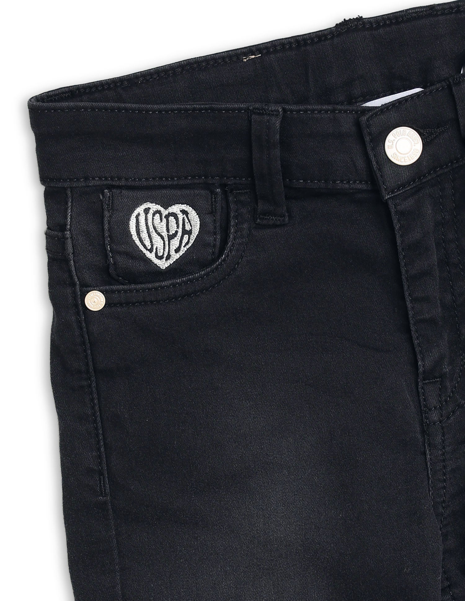 Girls Bootcut Fit Black Jeans Black - U.S. POLO ASSN. | Large