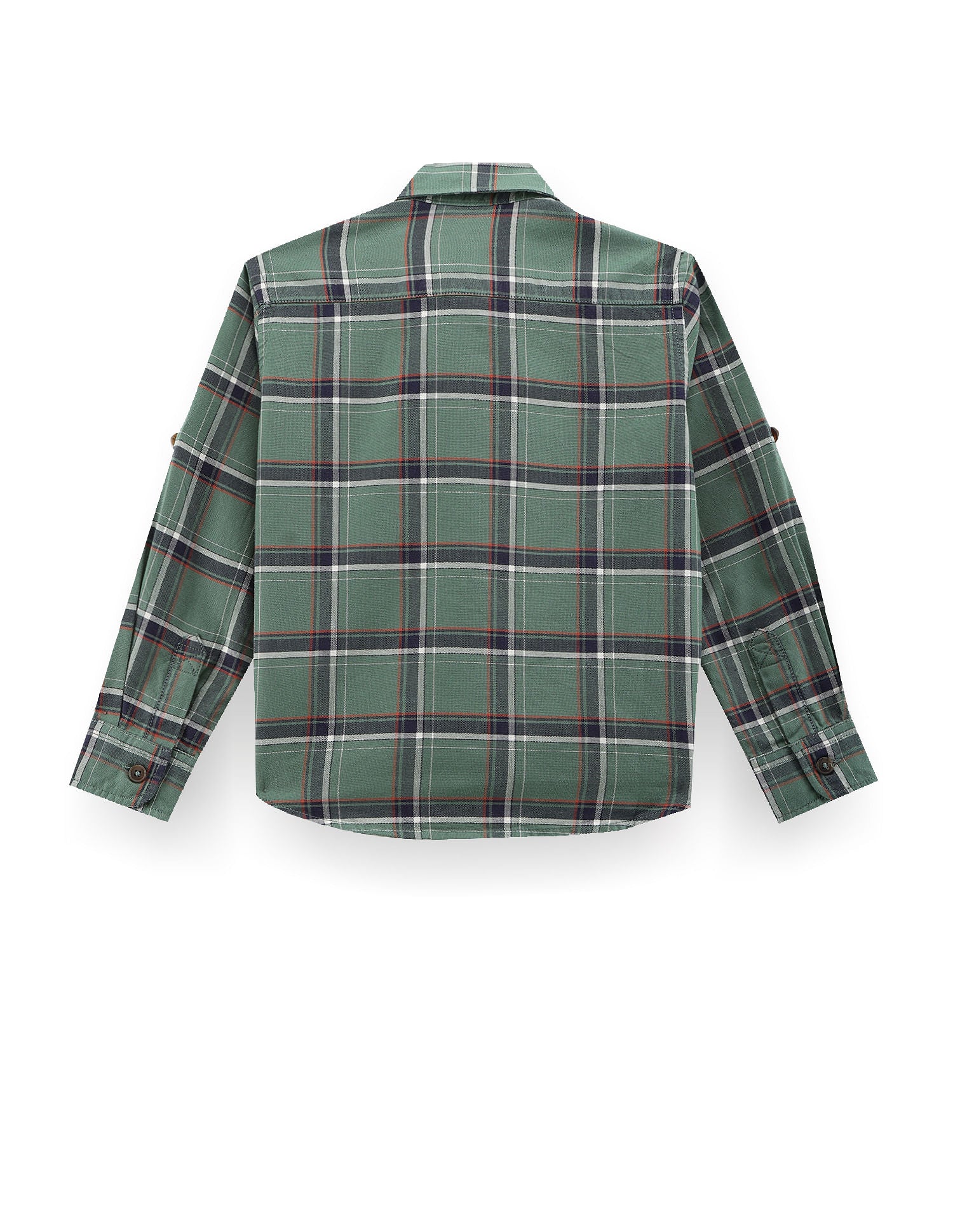 Boys Tartan Check Cotton Shirt Green - U.S. POLO ASSN. | Large