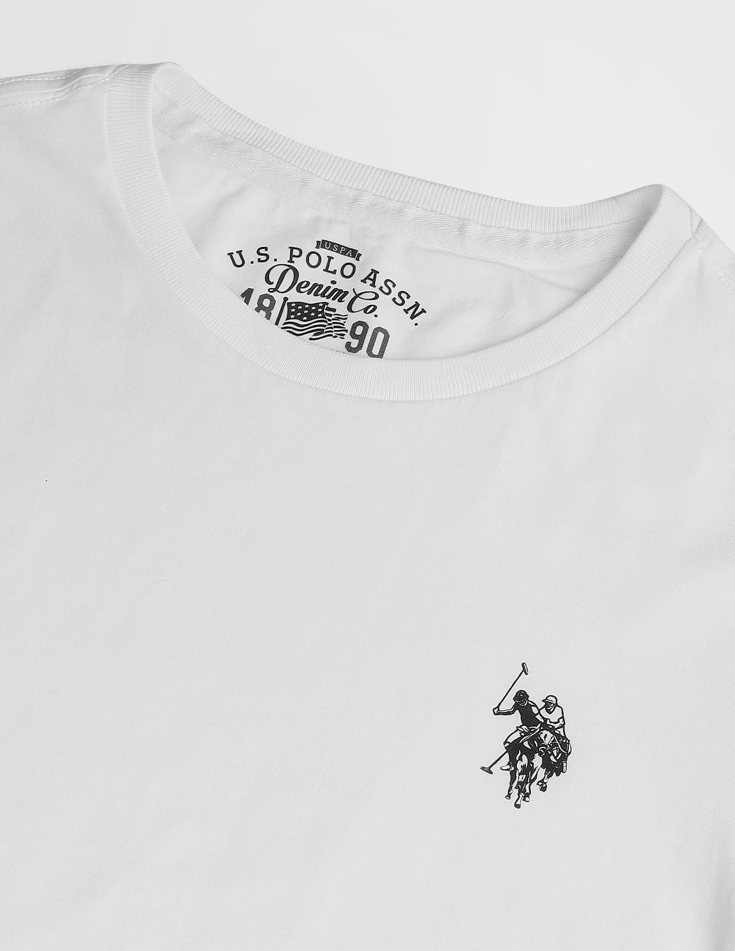 Crew Neck Brand Print T-Shirt Ivory - U.S. Polo Assn. India | Large