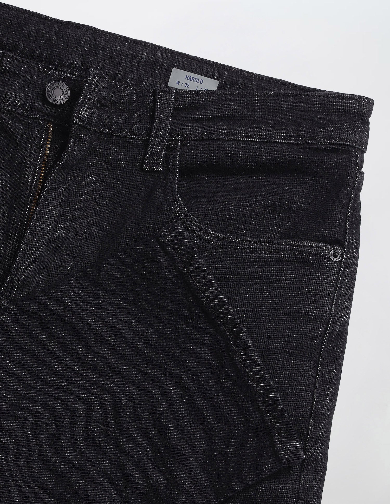 Harold Slim Straight Fit Black Jeans Black - U.S. Polo Assn. India | Large