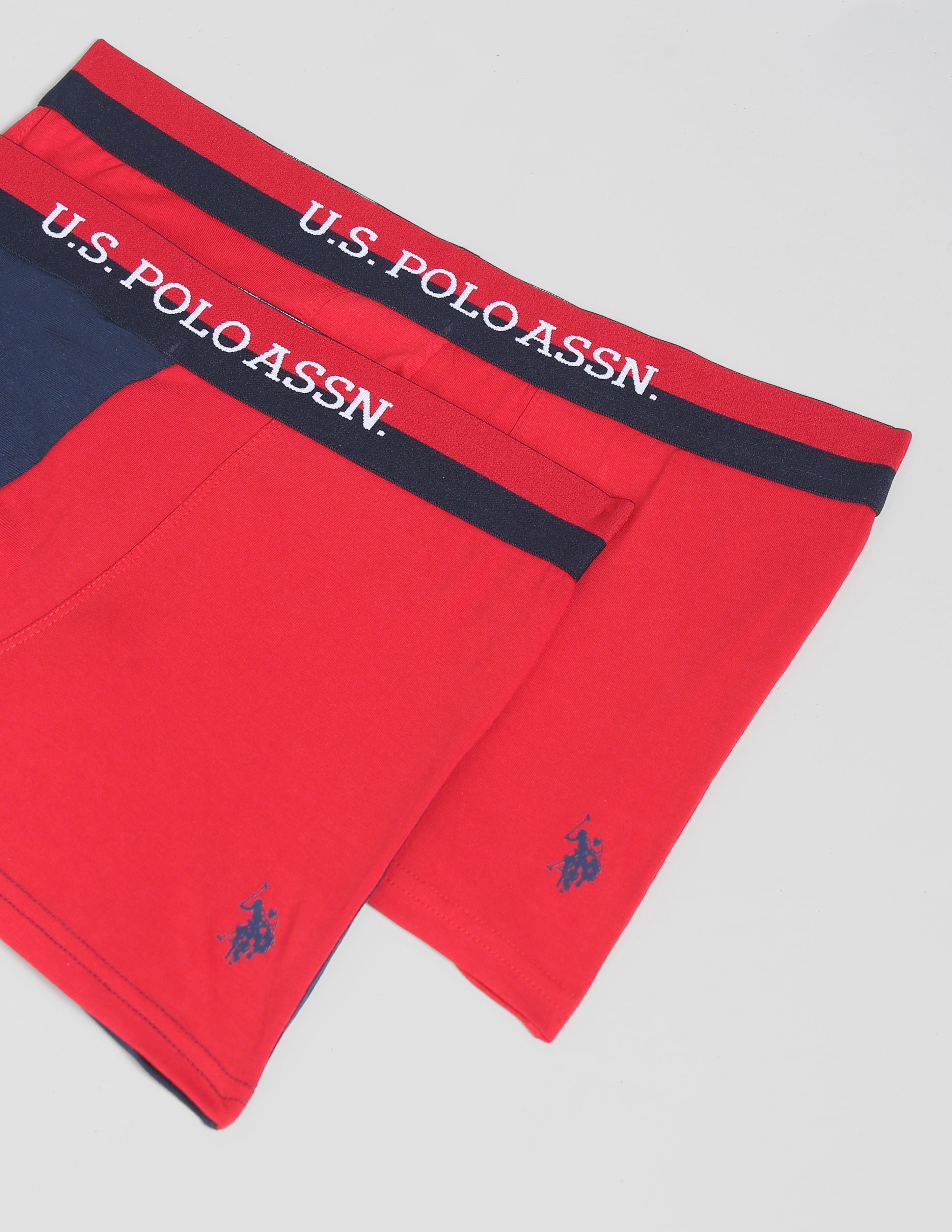 Pack Of 2 Mid-Rise Moisture-Wicking Trunks OET02-NR0-P2 Red and Navy - U.S. POLO ASSN. | Large