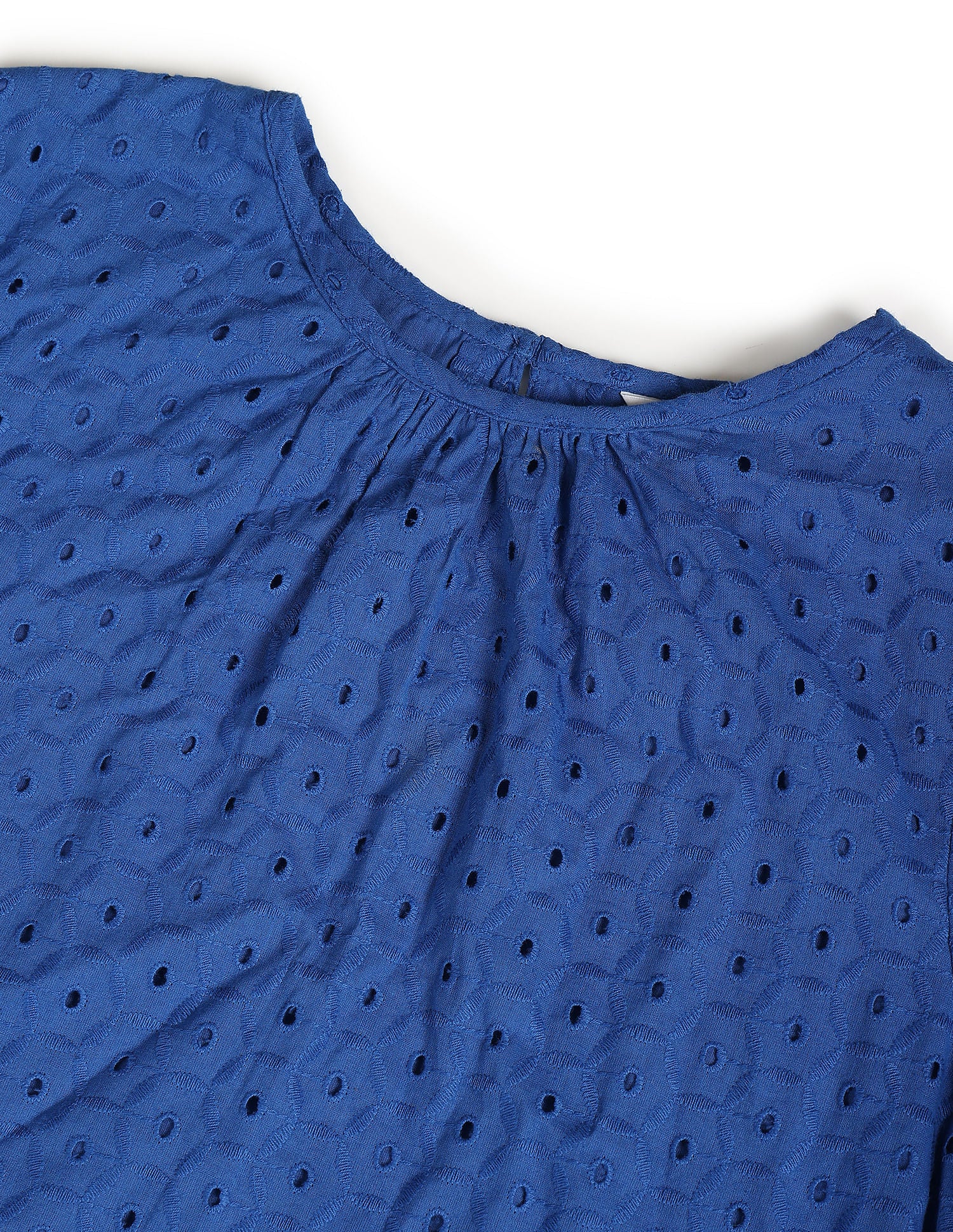 Long Sleeve Schiffli Cotton Top Blue - U.S. Polo Assn. India | Large