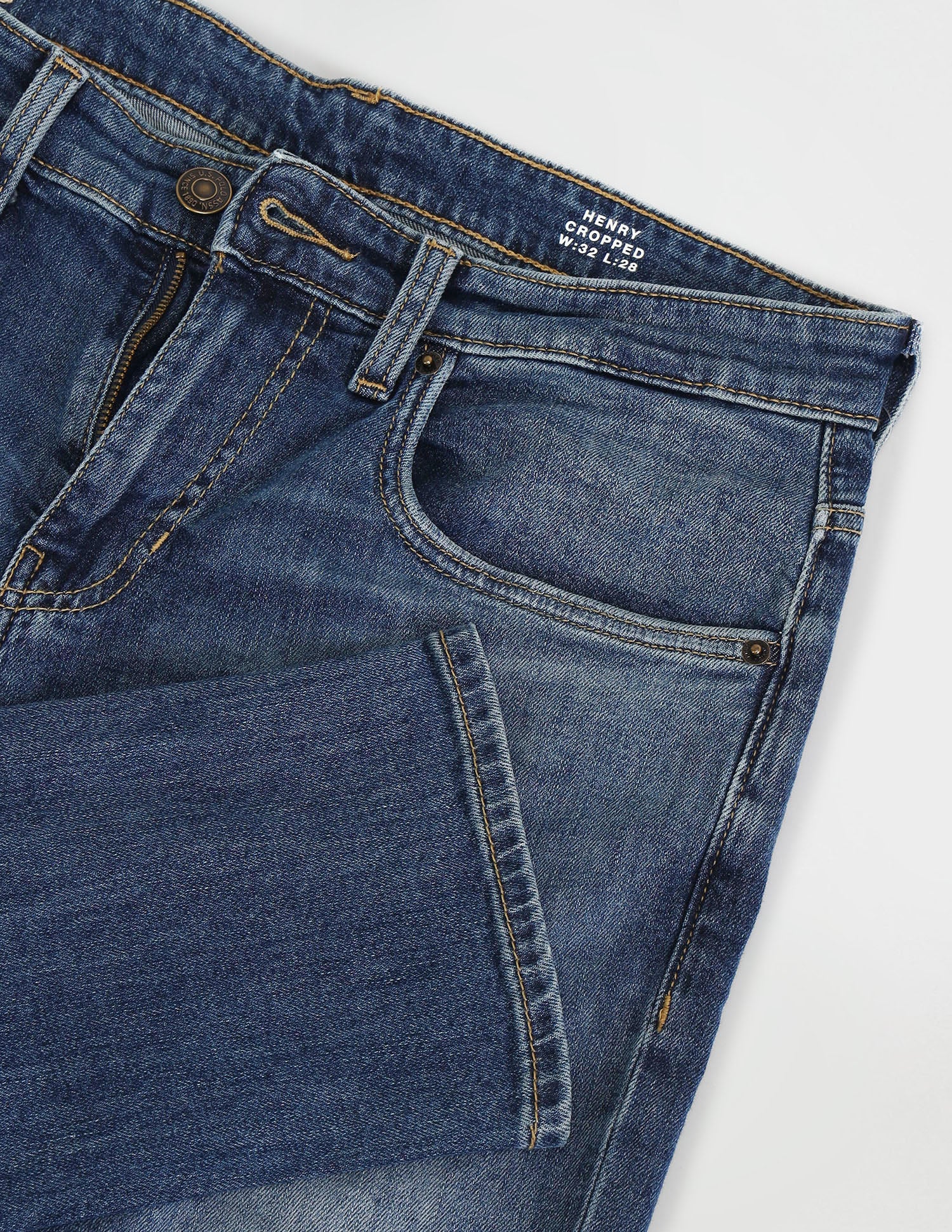 Henry Tapered Fit Cropped Blue Jeans Blue - U.S. POLO ASSN. | Large