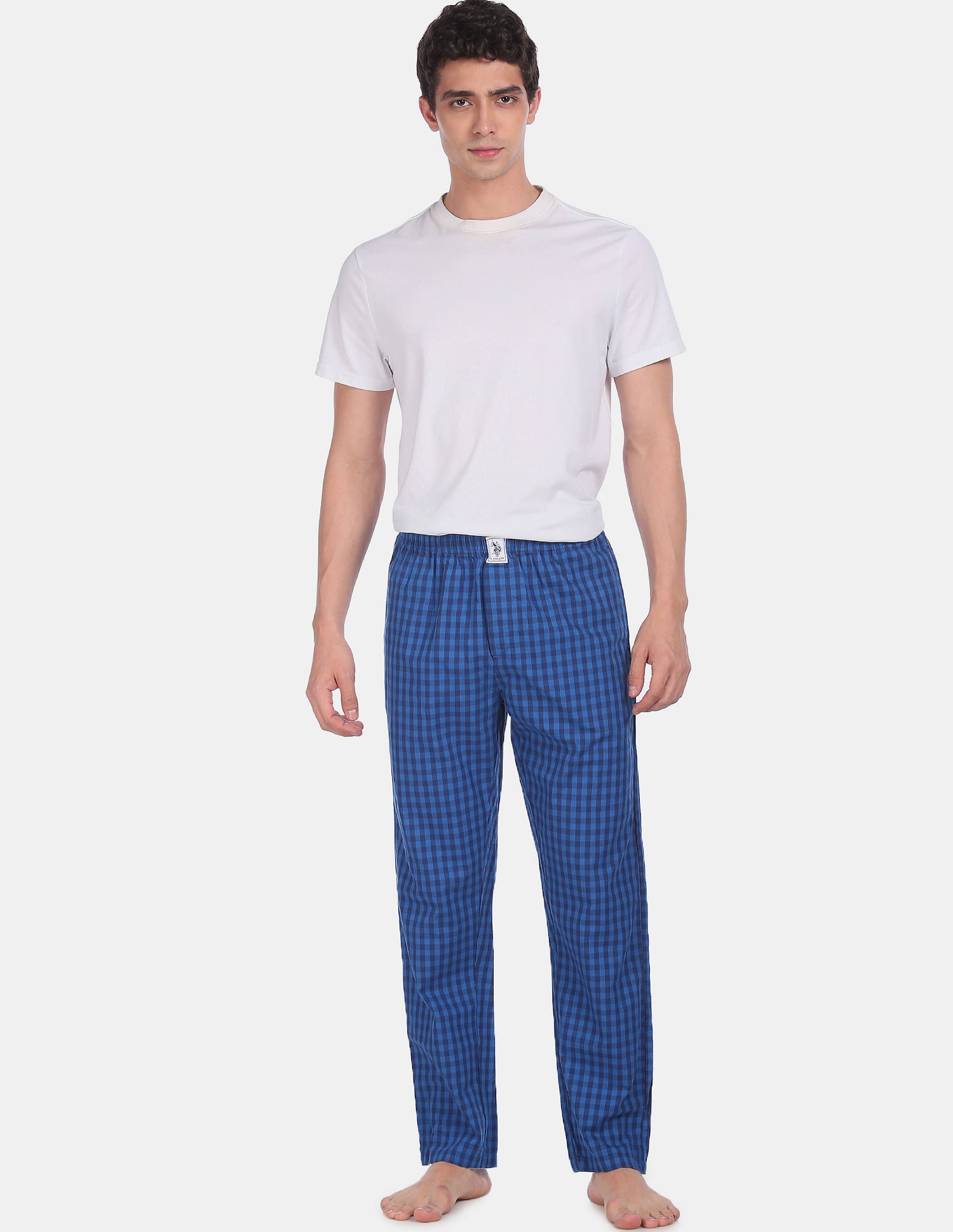 Comfort Fit Check I659 Lounge Pants - Pack Of 1 Blue - U.S. POLO ASSN. | Large