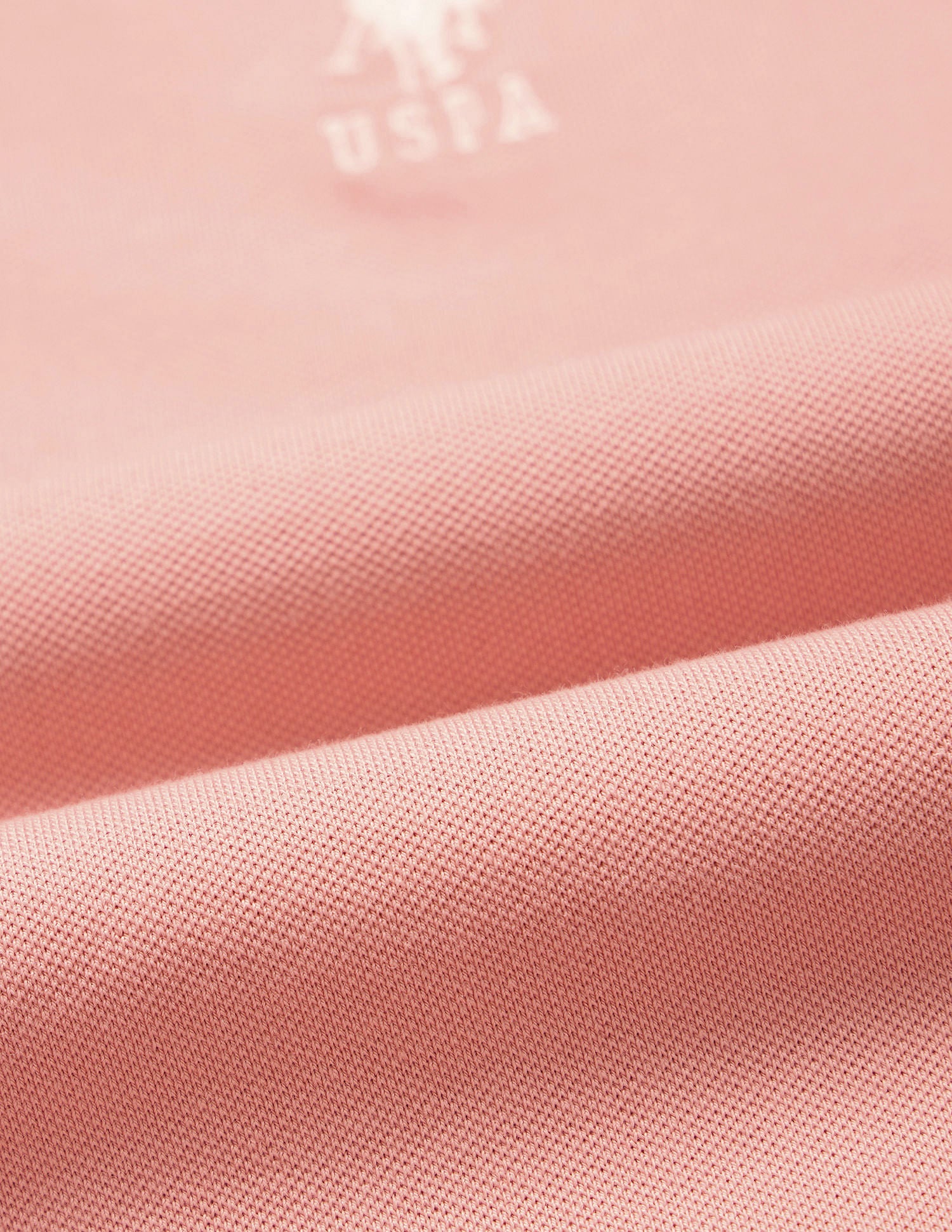 Contrast Striped Collar Solid Polo Shirt Peach - U.S. POLO ASSN. | Large