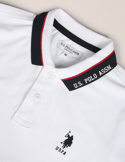 Printed Collar Pure Cotton Polo Shirt