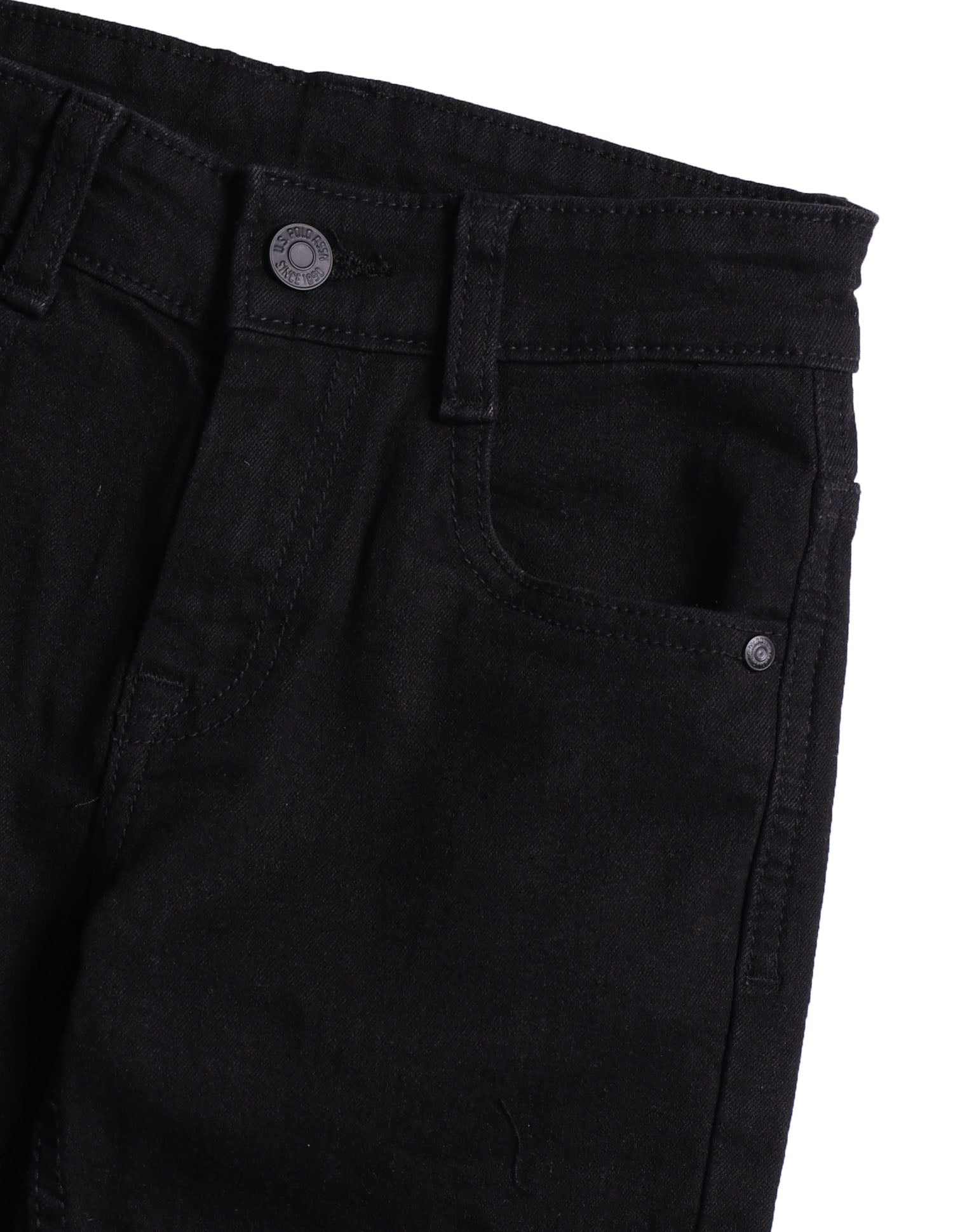 Boys Slim Fit Mid Rise Jeans Black - U.S. POLO ASSN. | Large