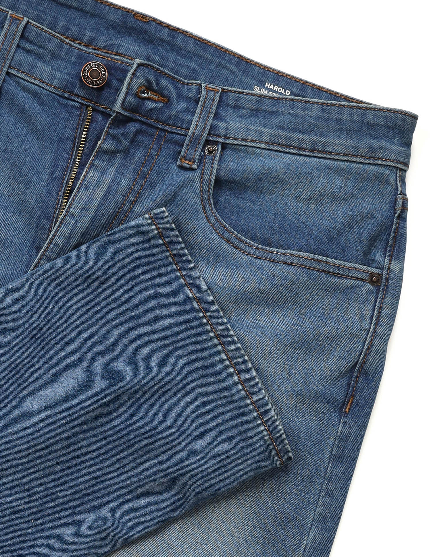 Harold Slim Straight Fit Blue Jeans Medium Indigo - U.S. POLO ASSN. | Large