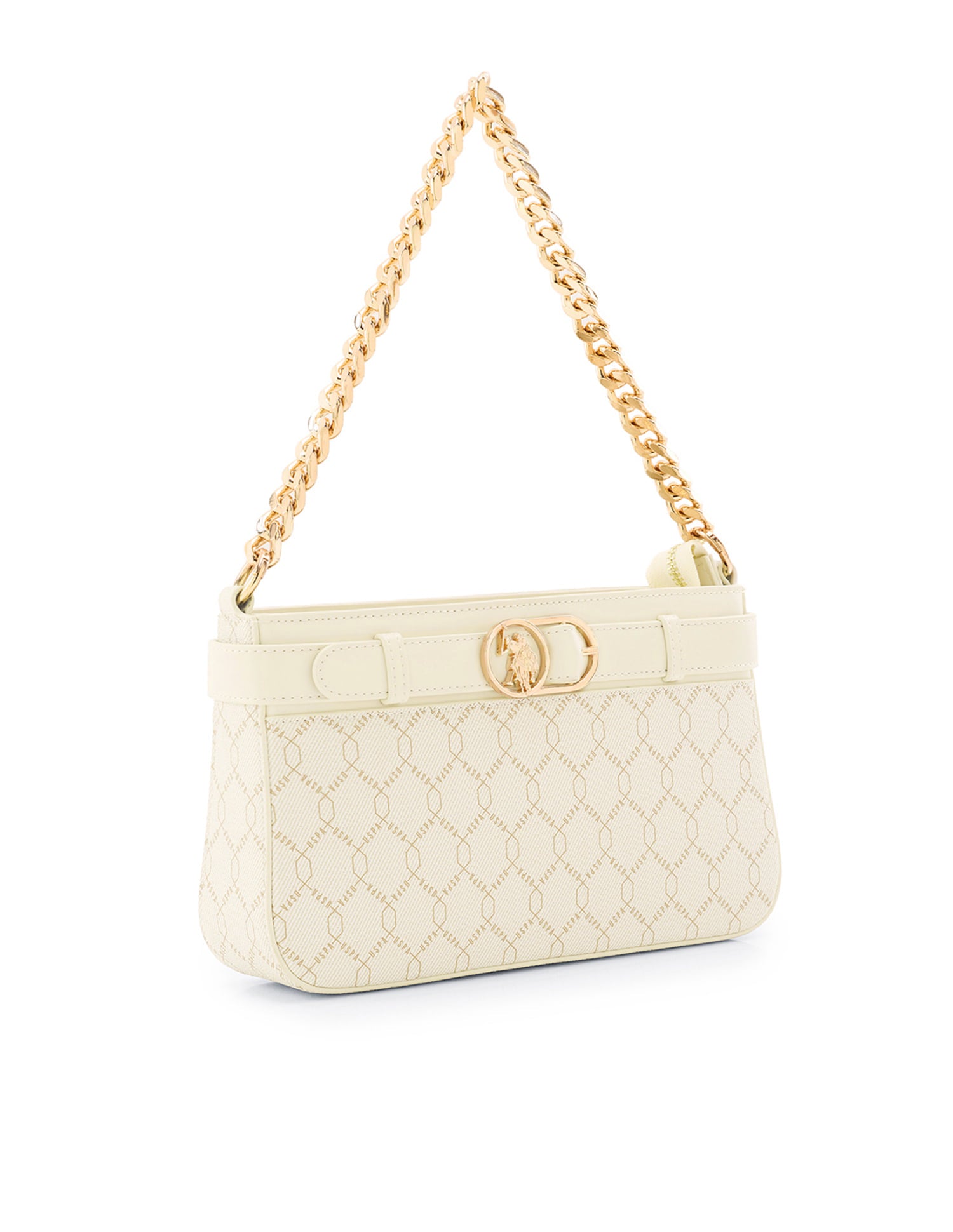 Corina Brand Printed Shoulder Bag Off White - U.S. Polo Assn. India | Large