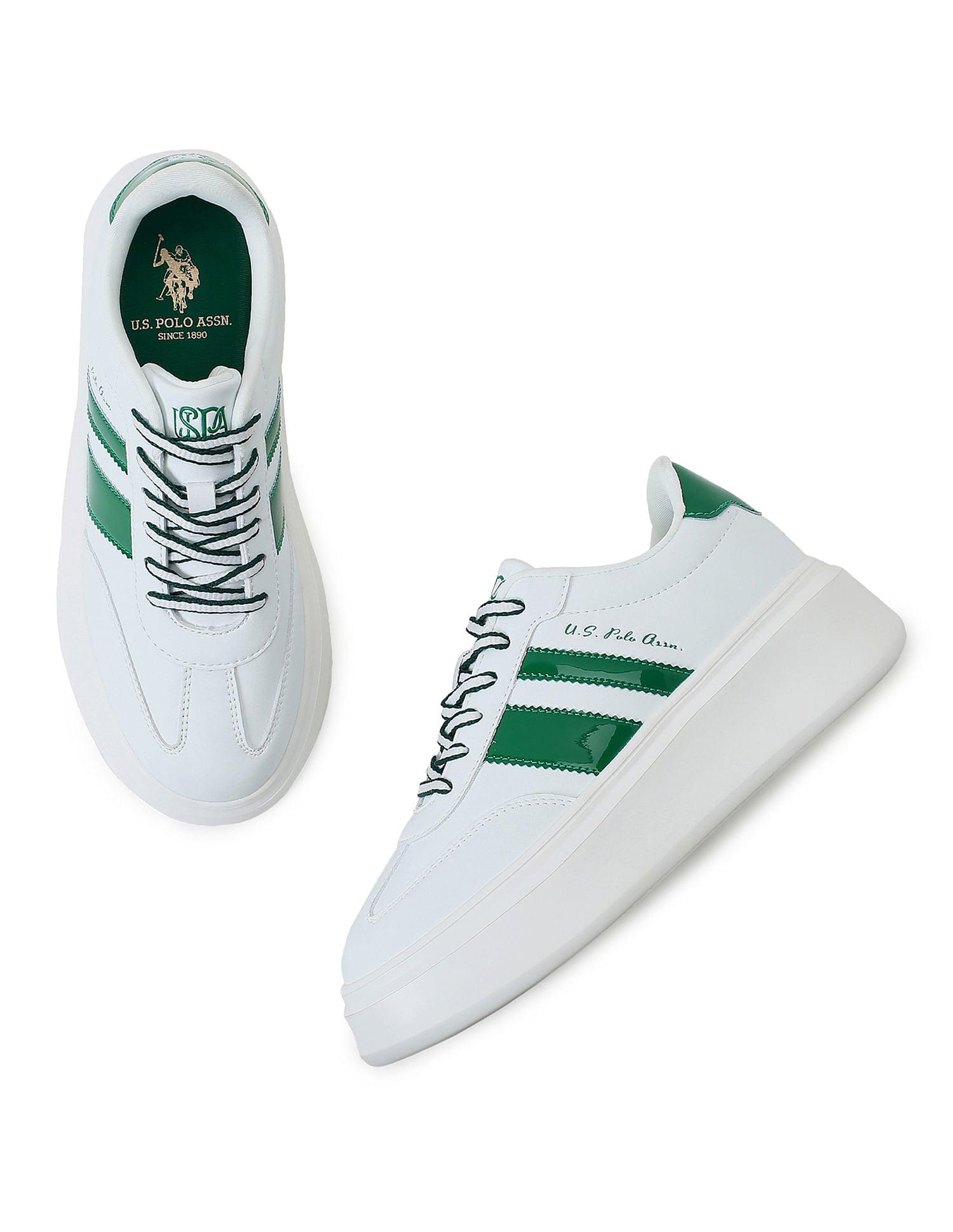 Round Toe Colour Block  Hazel Sneakers White - U.S. Polo Assn. India | Large