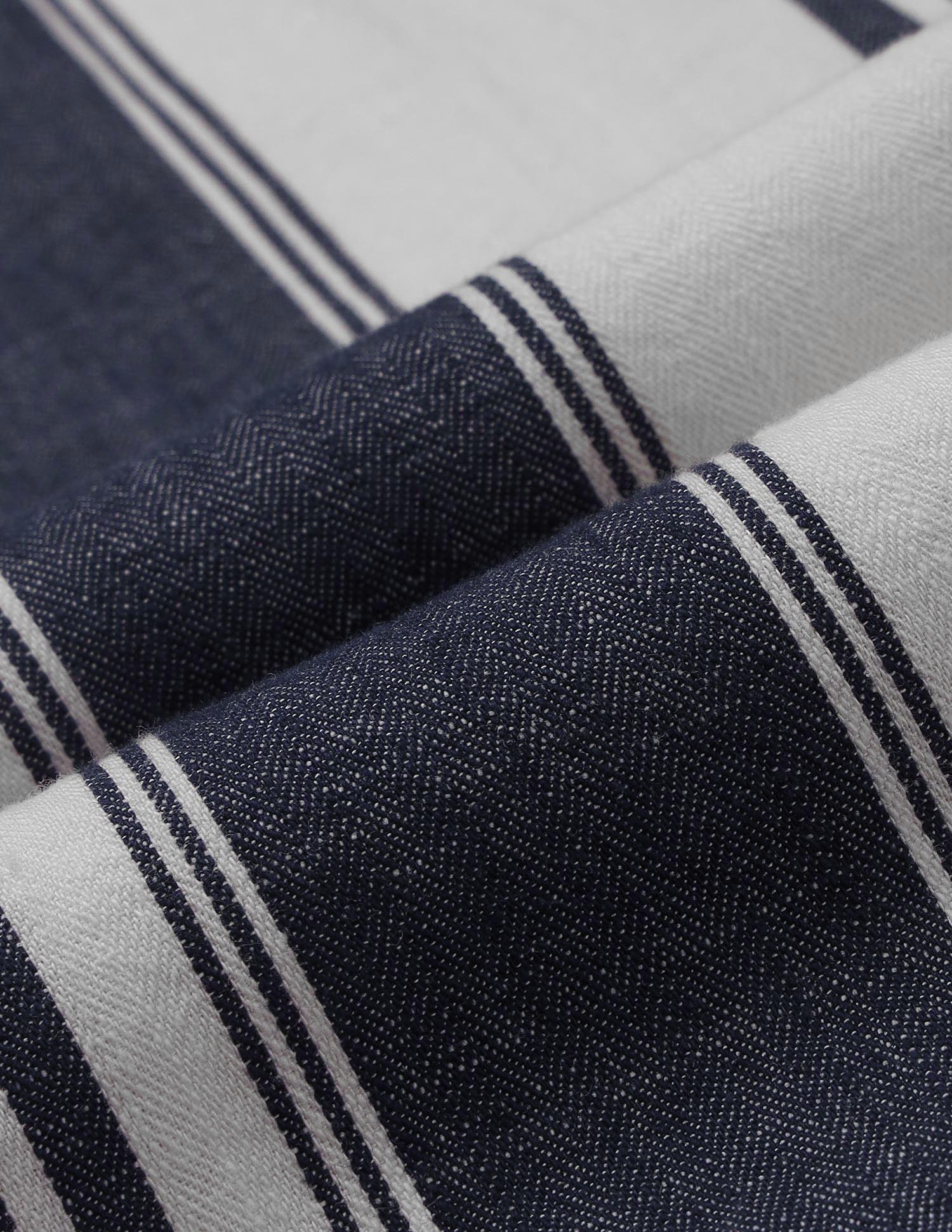 Vertical Striped Twill Weave Shirt Navy - U.S. Polo Assn. India | Large