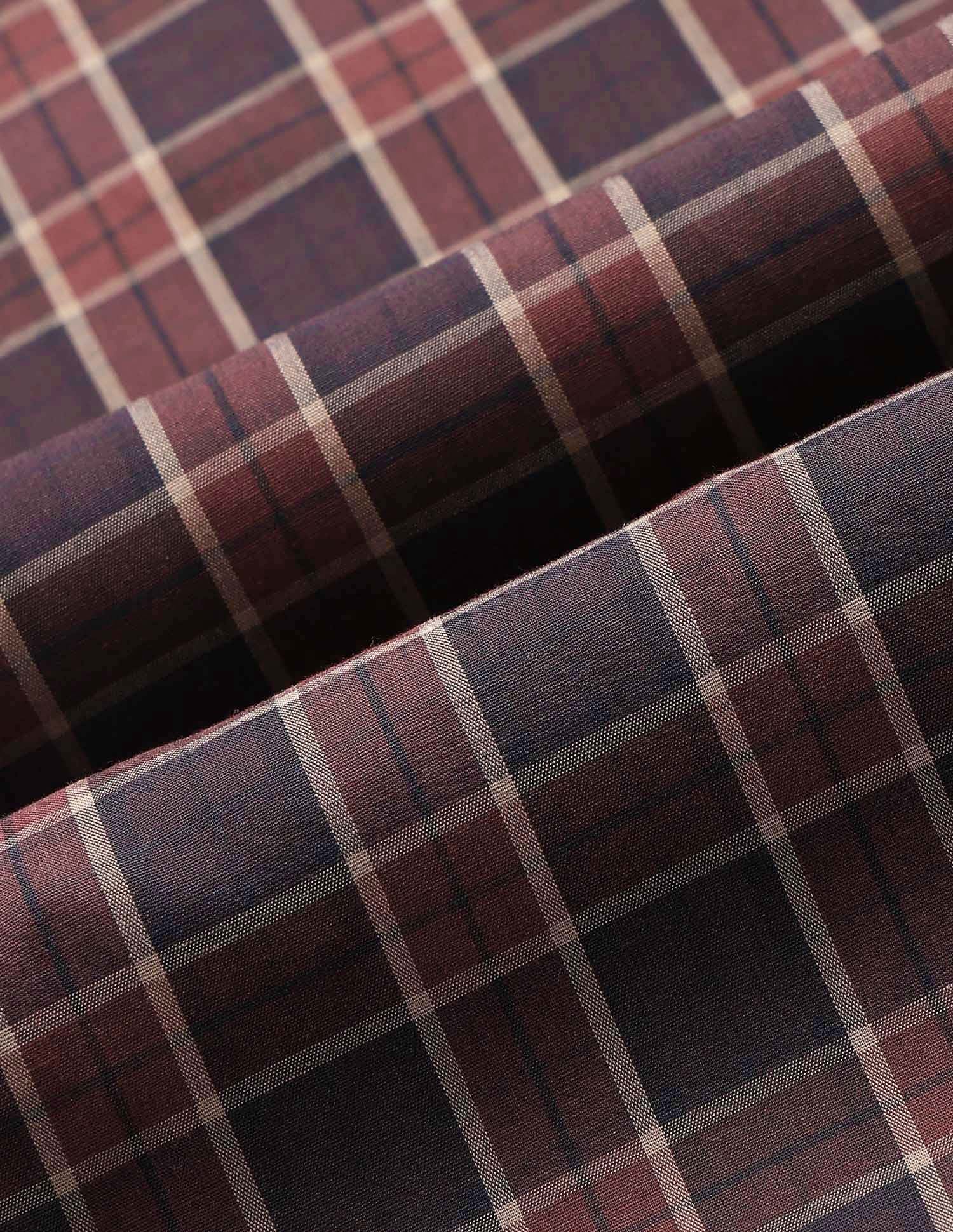 Grid Tattersall Checked Regular Fit Shirt Burgundy - U.S. POLO ASSN. | Large