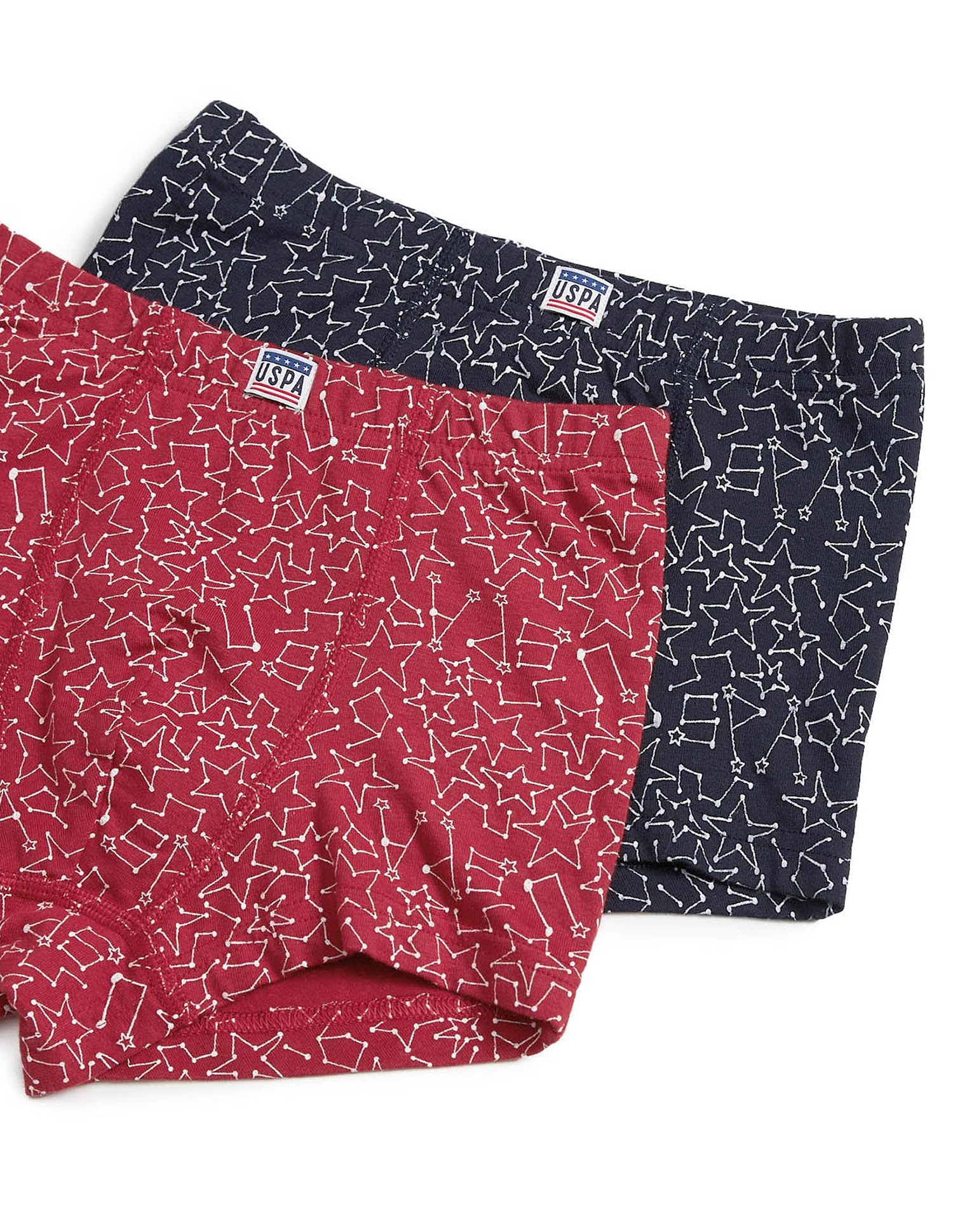 Brand Print EKT05 Trunks - Pack Of 2 Red and Navy - U.S. POLO ASSN. | Large