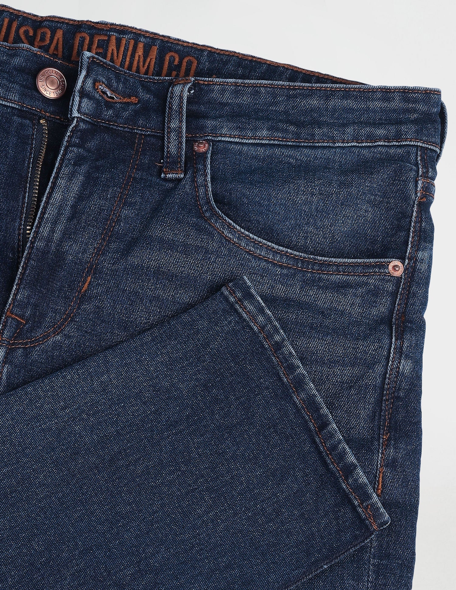 Brandon Slim Tapered Fit Blue Jeans Blue - U.S. Polo Assn. India | Large