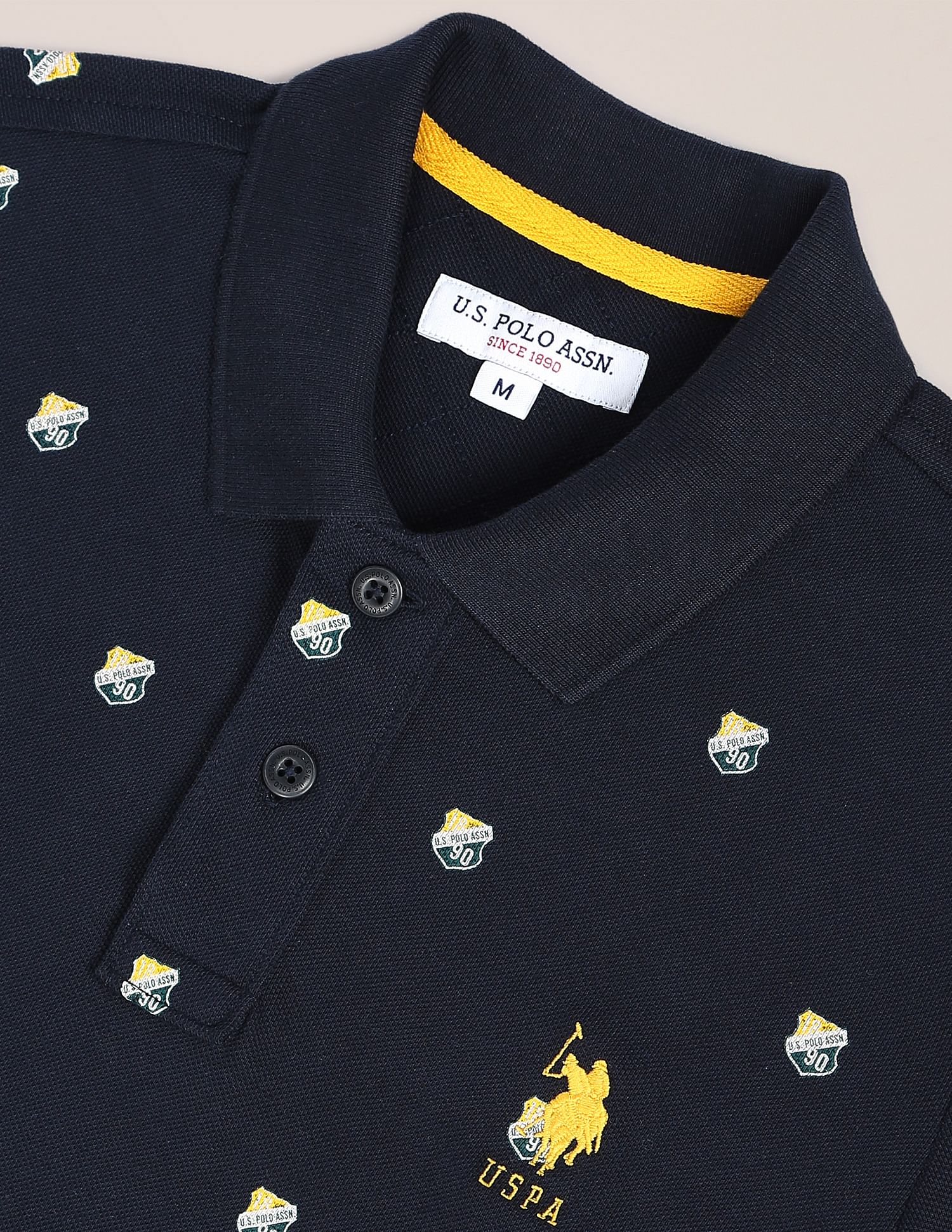 Shield Print Polo Shirt Navy - U.S. Polo Assn. India | Large