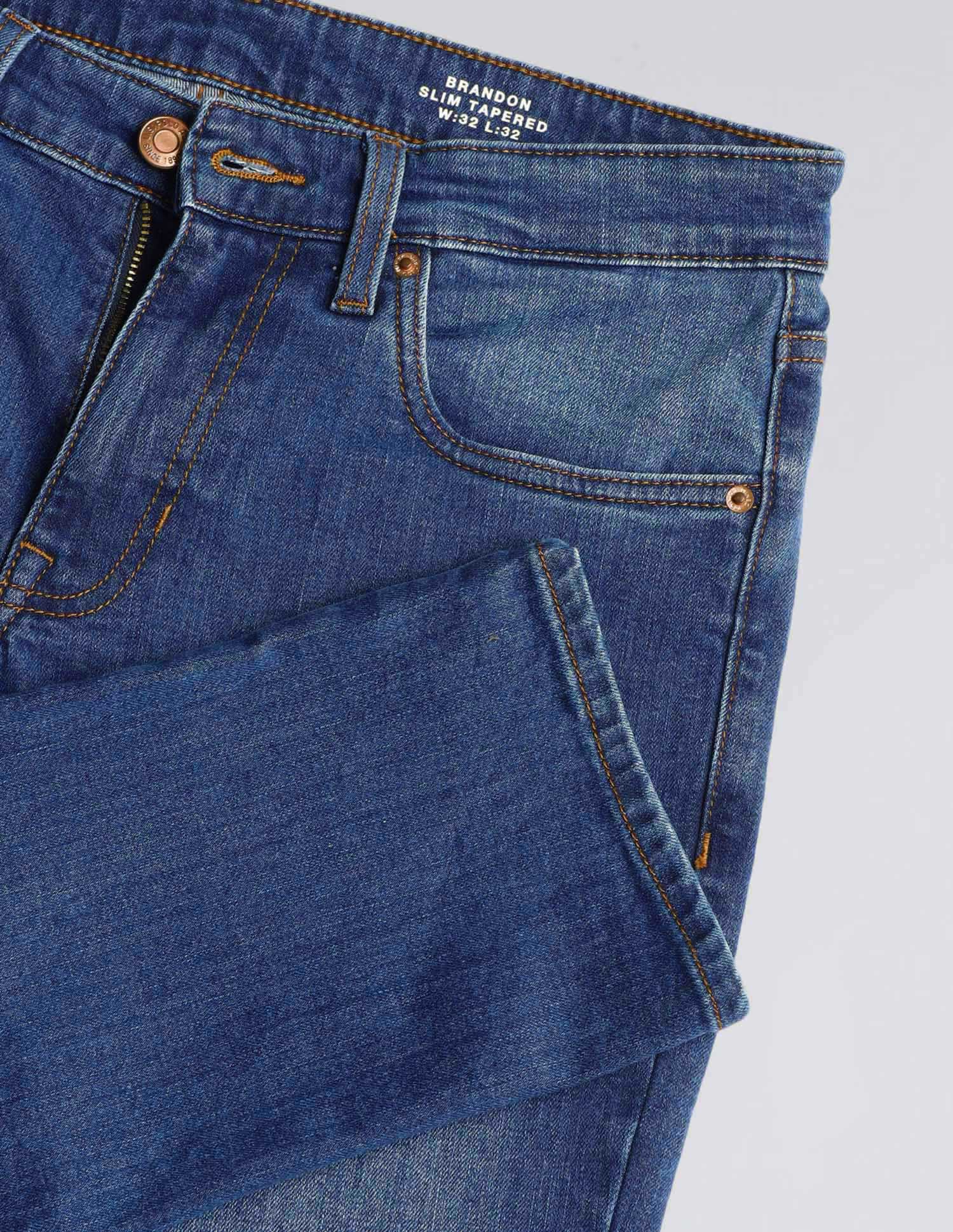 Brandon Slim Tapered Fit Blue Jeans Med Blue - U.S. POLO ASSN. | Large