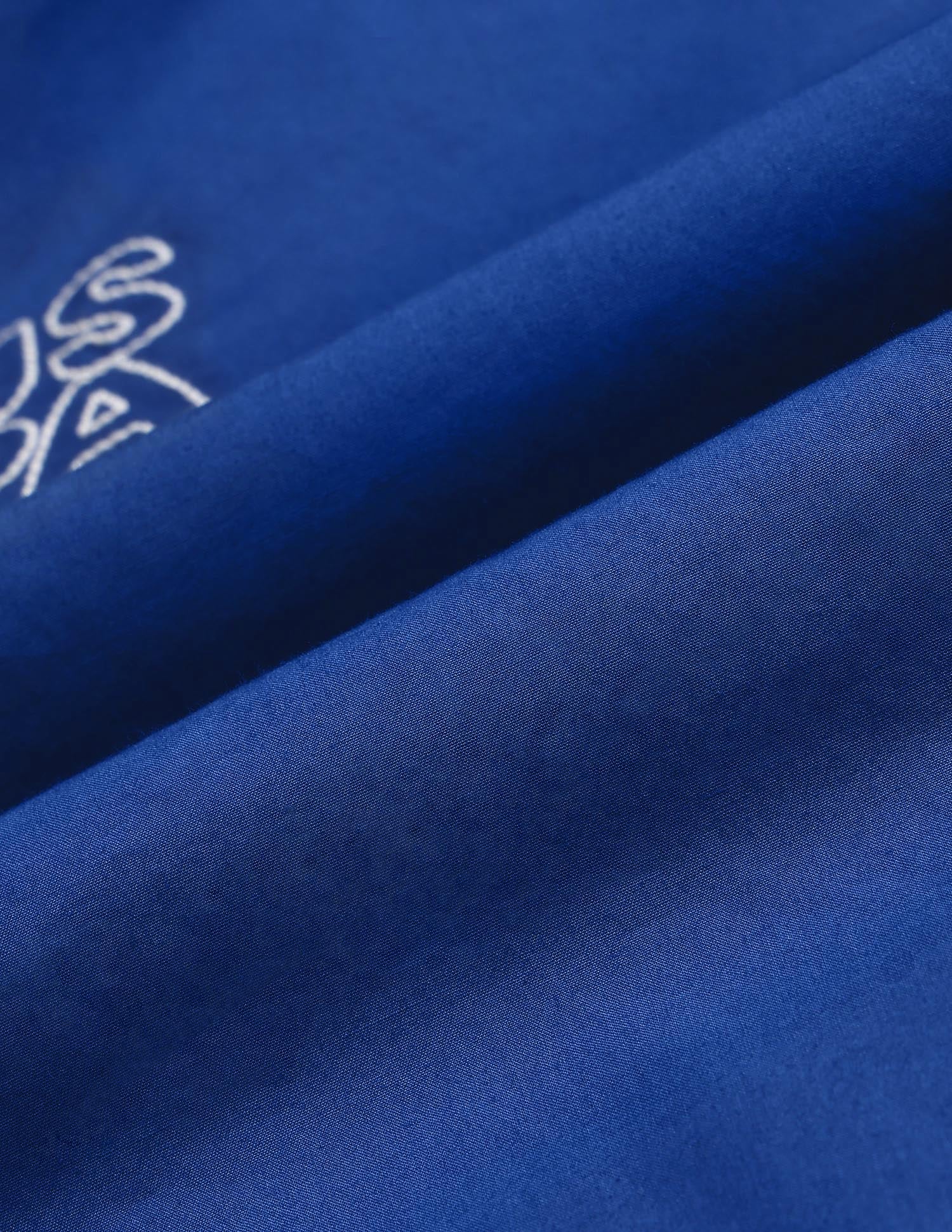 Boxy Fit Contrast Collar Cropped Shirt Blue - U.S. Polo Assn. India | Large