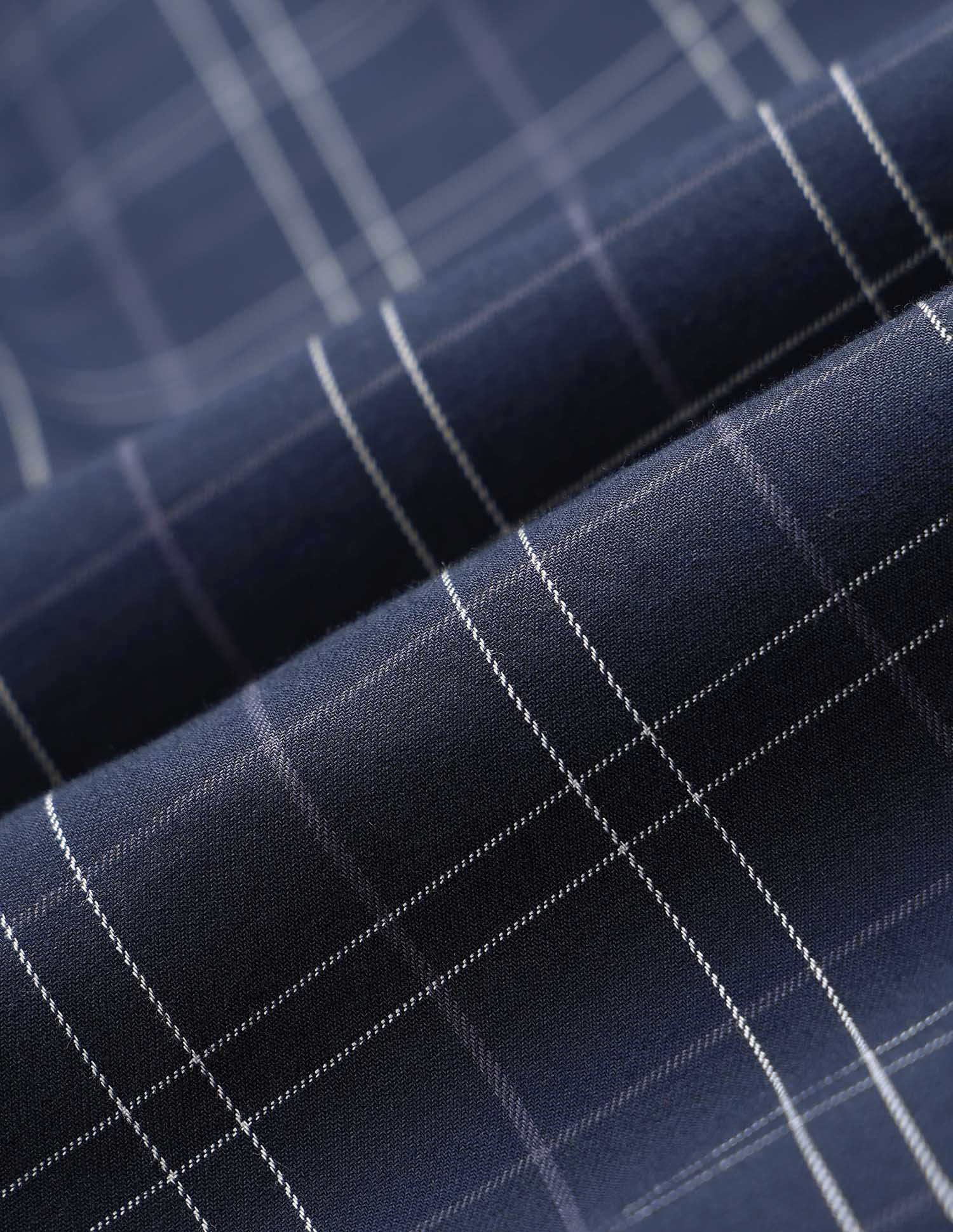 Grid Tattersall Checked Tailored Fit Shirt Navy - U.S. Polo Assn. India | Large