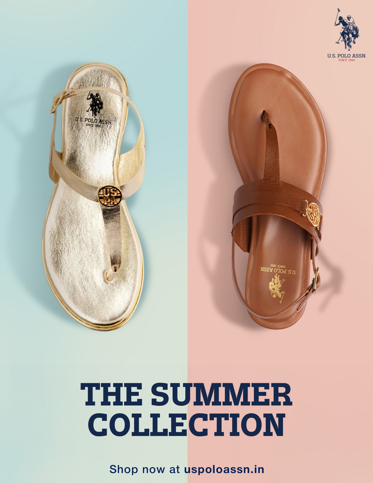 Women Tess Solid Flats Gold - U.S. POLO ASSN. | Large