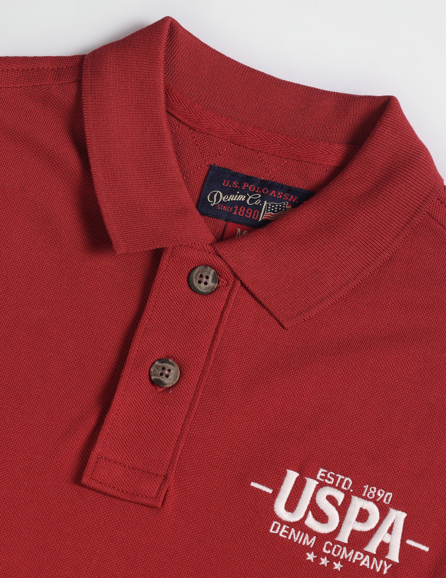 Colour Block Muscle Fit Polo Shirt Maroon - U.S. Polo Assn. India | Large